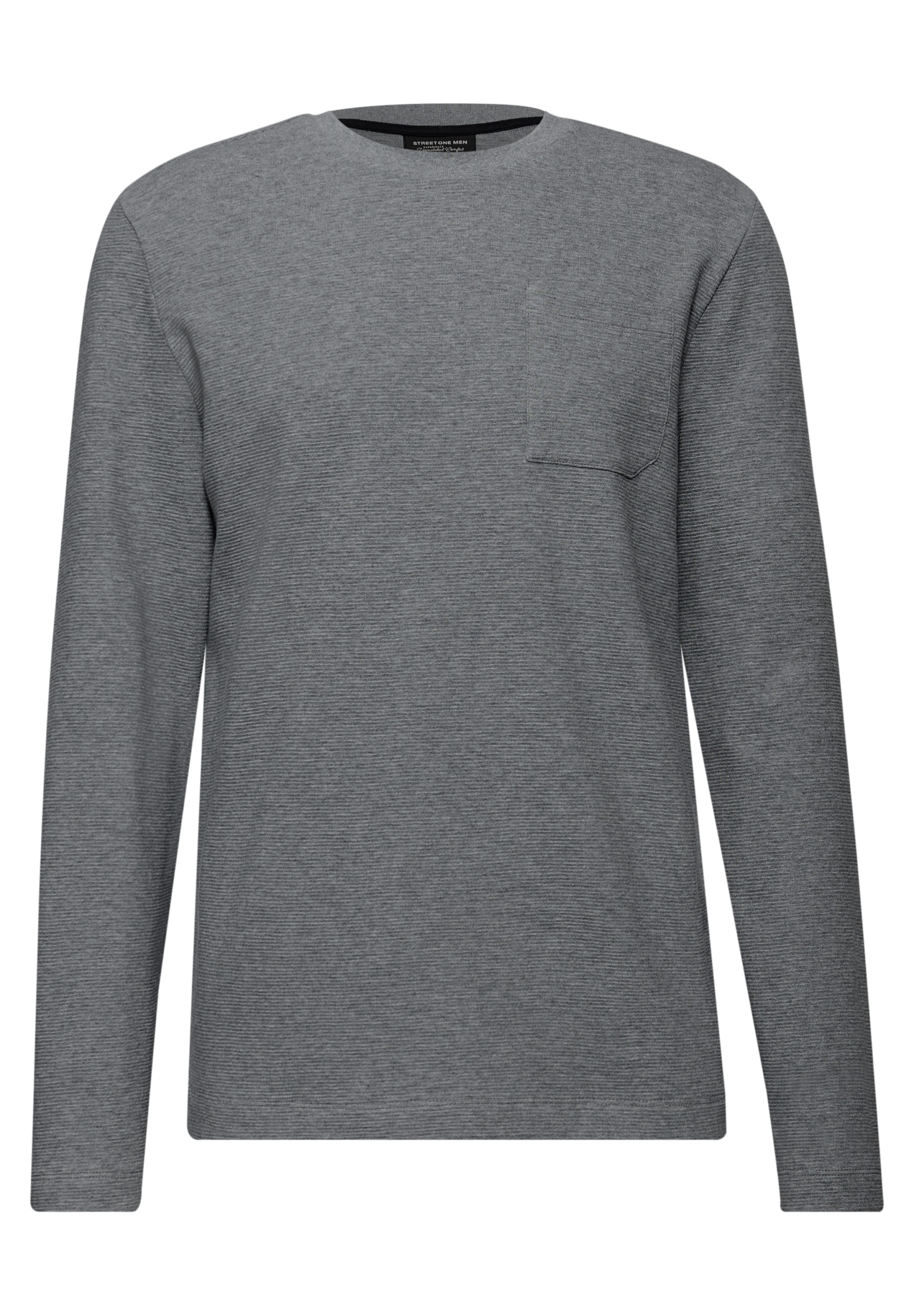 STREET ONE MEN Langarmshirt, aus reiner Baumwolle