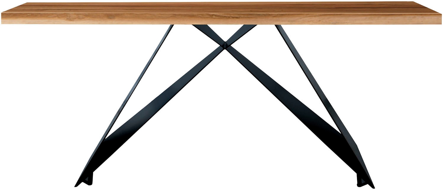 SIT Esstisch »Dinan aus Teak mit 50-mm-Platte & Cross-Base-Gestell« 1 Stk. tlg. Recyceltes Teak mit einzigartiger Maserung & gewollten Gebrauchsspuren