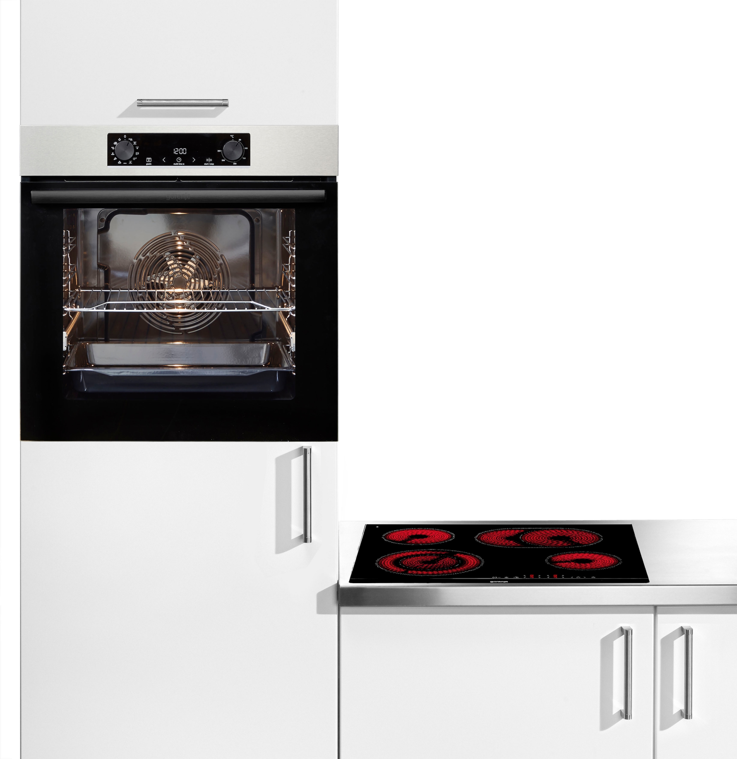 GORENJE Backofen-Set »BOSB737OTX«, mit 1-fach-Teleskopauszug, Aqua Clean, AirFry-Funktion