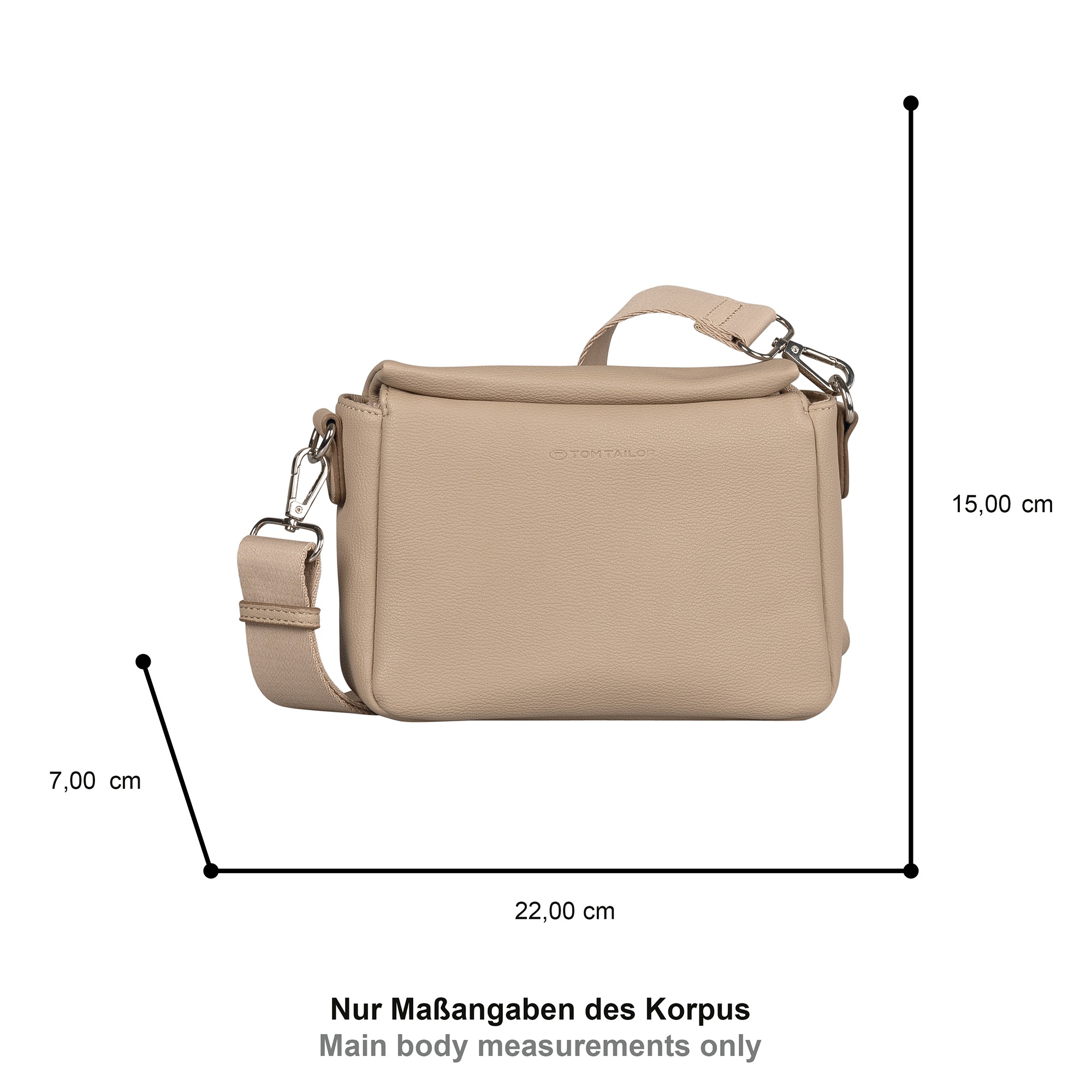 TOM TAILOR Umhängetasche "Rella" aus fein genarbtem Material mit farblich p günstig online kaufen