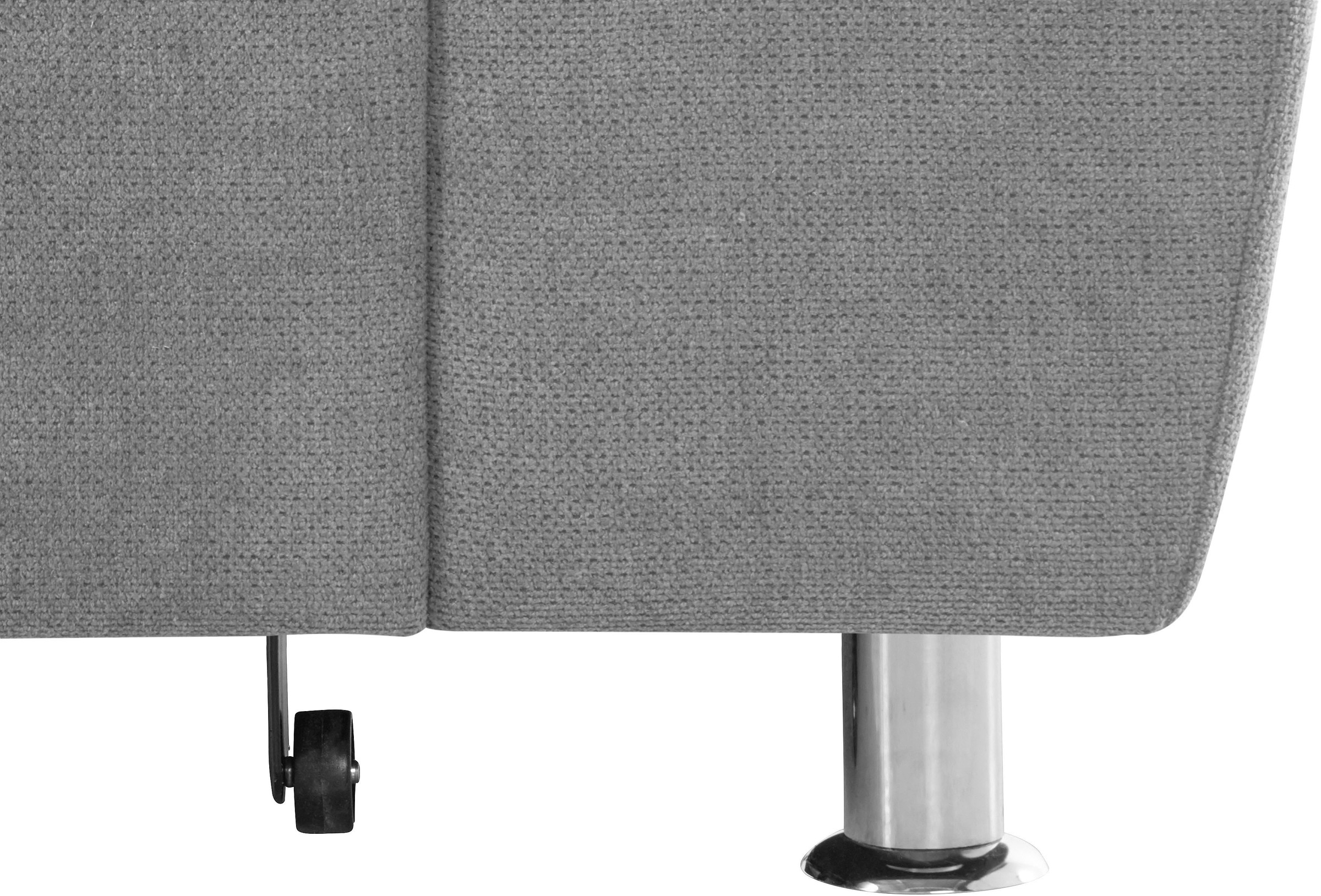 DOMO collection Ecksofa »Franzi, zeitlos und elegant, moderne Sitzheftung, L-Form«, wahlweise mit Kopfteilverstellung (dann Breite: 275 cm)