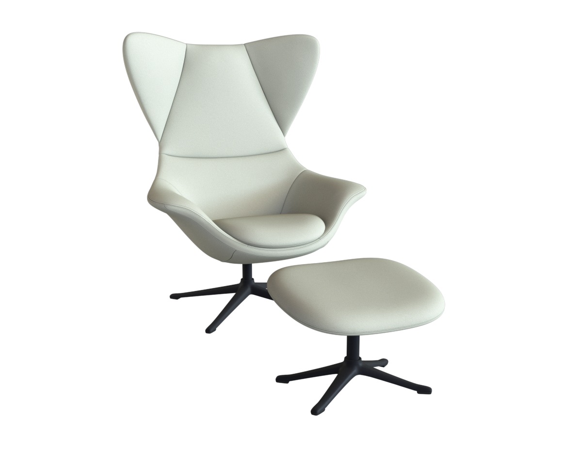 FLEXLUX Ohrensessel »Stilo Relaxsessel, TV-Sessel«, Solitär, Stil-Ikone, drehbar, Fuß schwarz