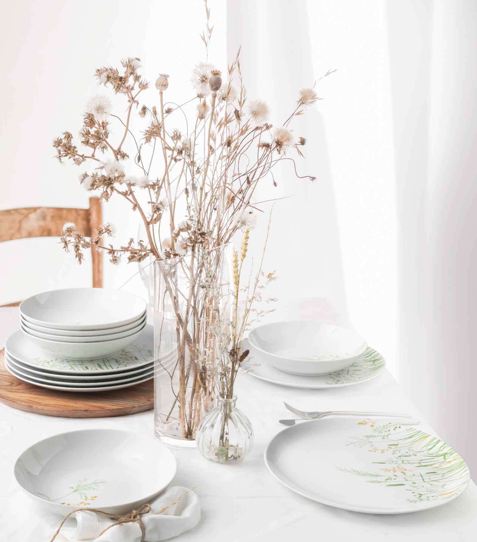 Seltmann Weiden Geschirr-Set »Teeservice Liberty Meadow Grasses 18er Set grün« Spülmaschinenfest, Mikrowellensicher, Ofenfest