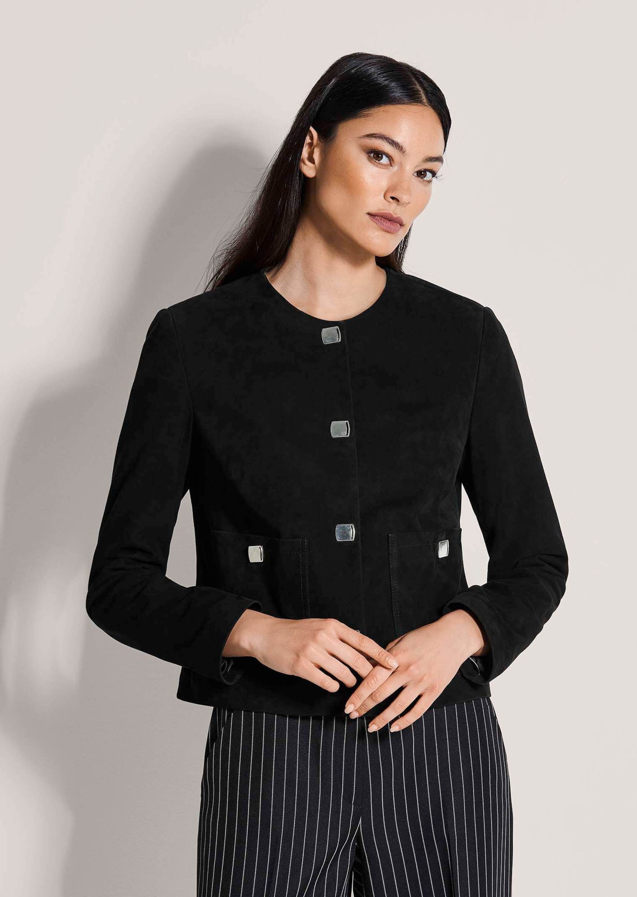 MADELEINE Lederjacke »Lederjacke Kurzjacke mit Schmuckknöpfen«