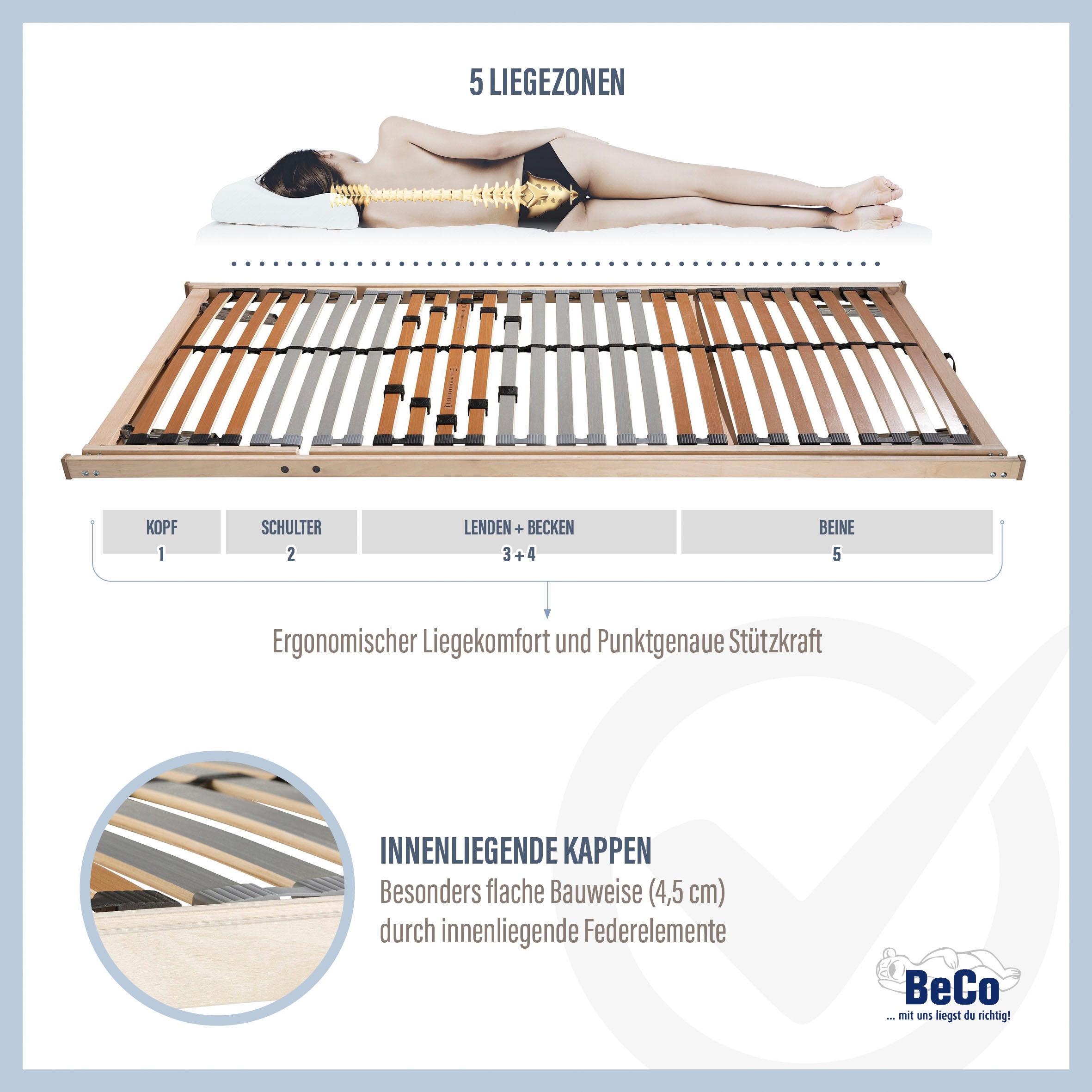 BECO Medistar Slatted Base Brown 90x190cm 3
