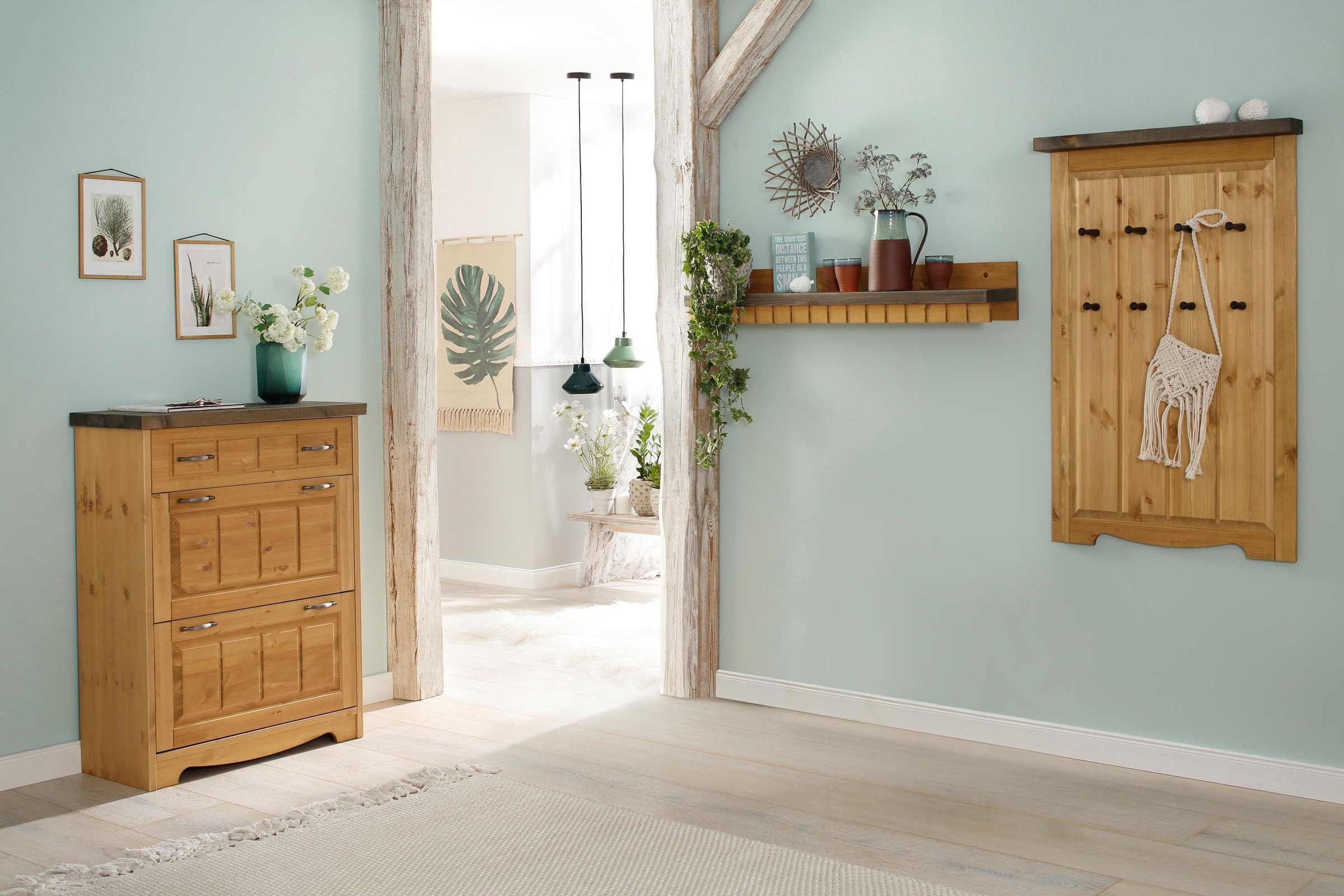 Thumbnail - Home affaire Garderobenpaneel "Trinidad Antique", aus massiver Kiefer, FSC zertifiziert, Breite 80 cm