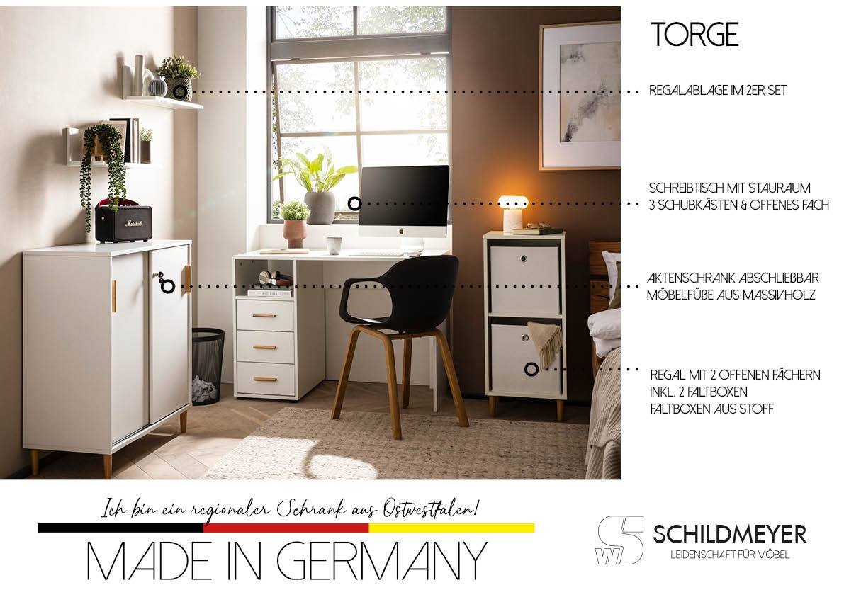 Schildmeyer Schreibtisch »Torge Schreibtisch, Breite 109«, (2 St.)