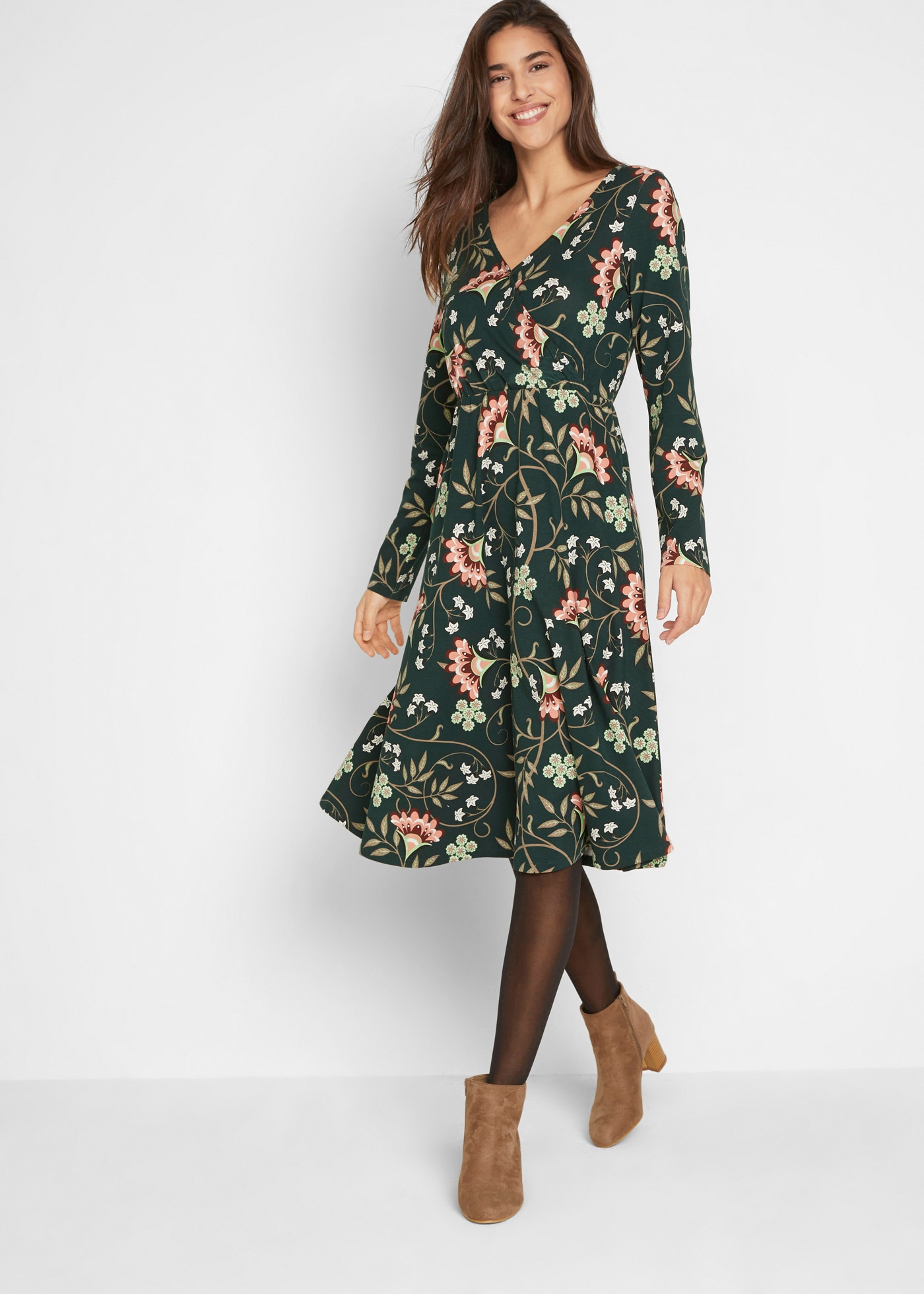 bonprix Jerseykleid "Baumwoll-Jerseykleid in Wickeloptik" Baumwoll-Jerseykl günstig online kaufen