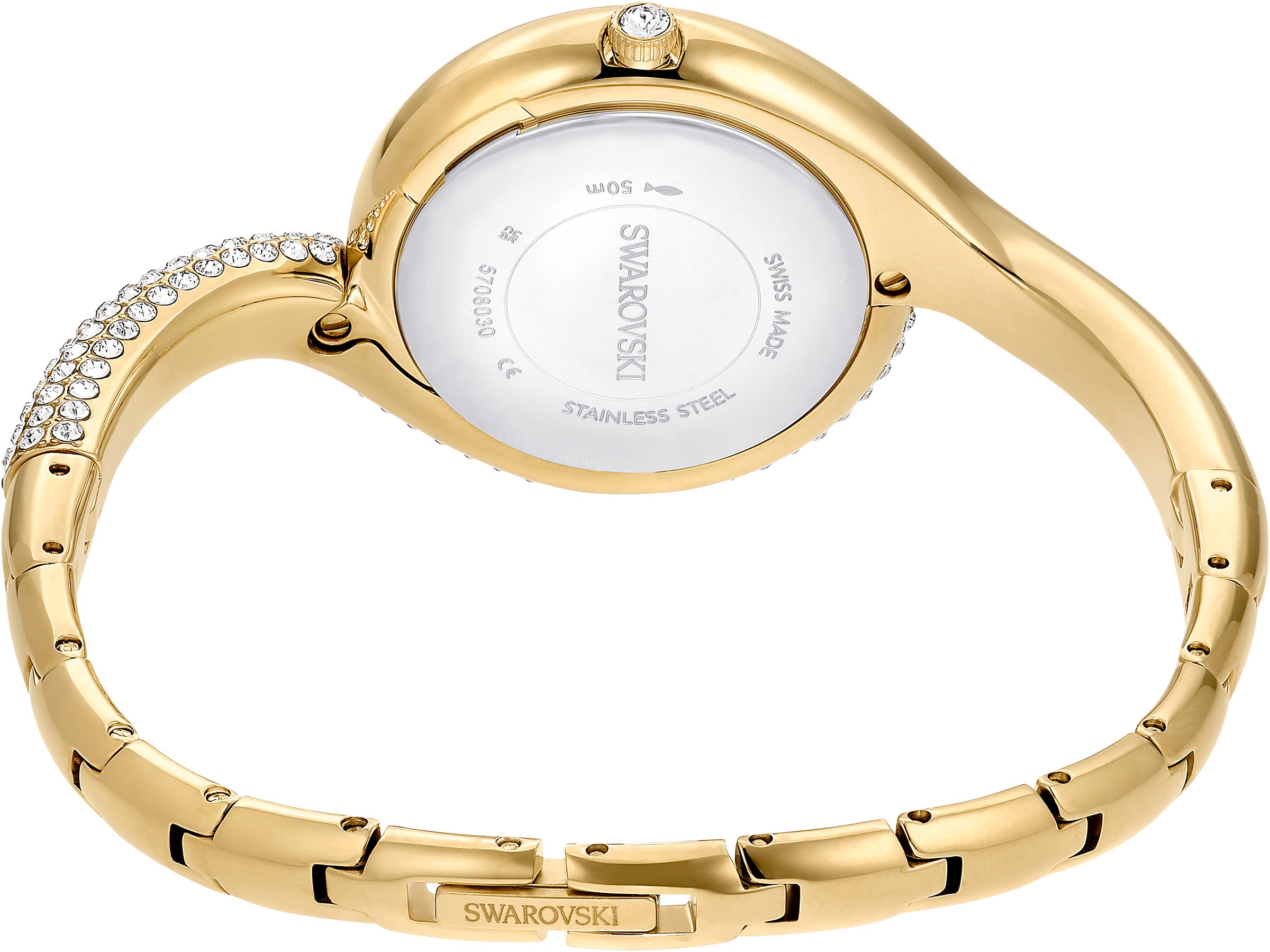 Swarovski Quarzuhr »DEXTERA BANGLE«, Armbanduhr, Damenuhr, Swiss Made, Edelstahlarmband, analog