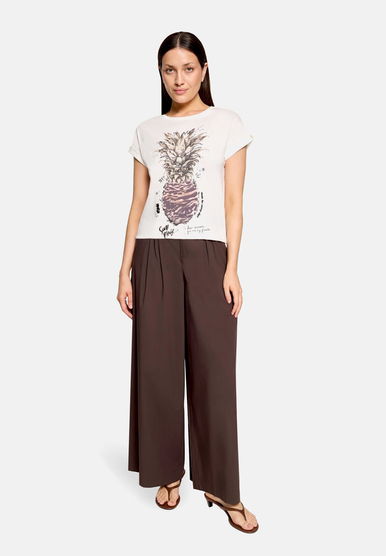 Cartoon Kurzarmshirt "Damen mit Ärmelaufschlag" 1