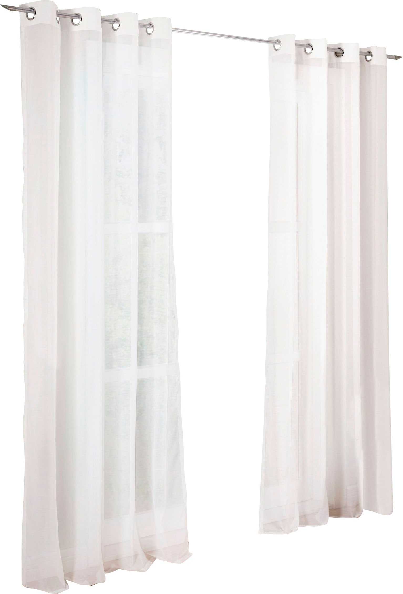 my home Gardine "Malin" Ösen 2 Stk. tlg. halbtransparent, Gardine, 2-er Set günstig online kaufen