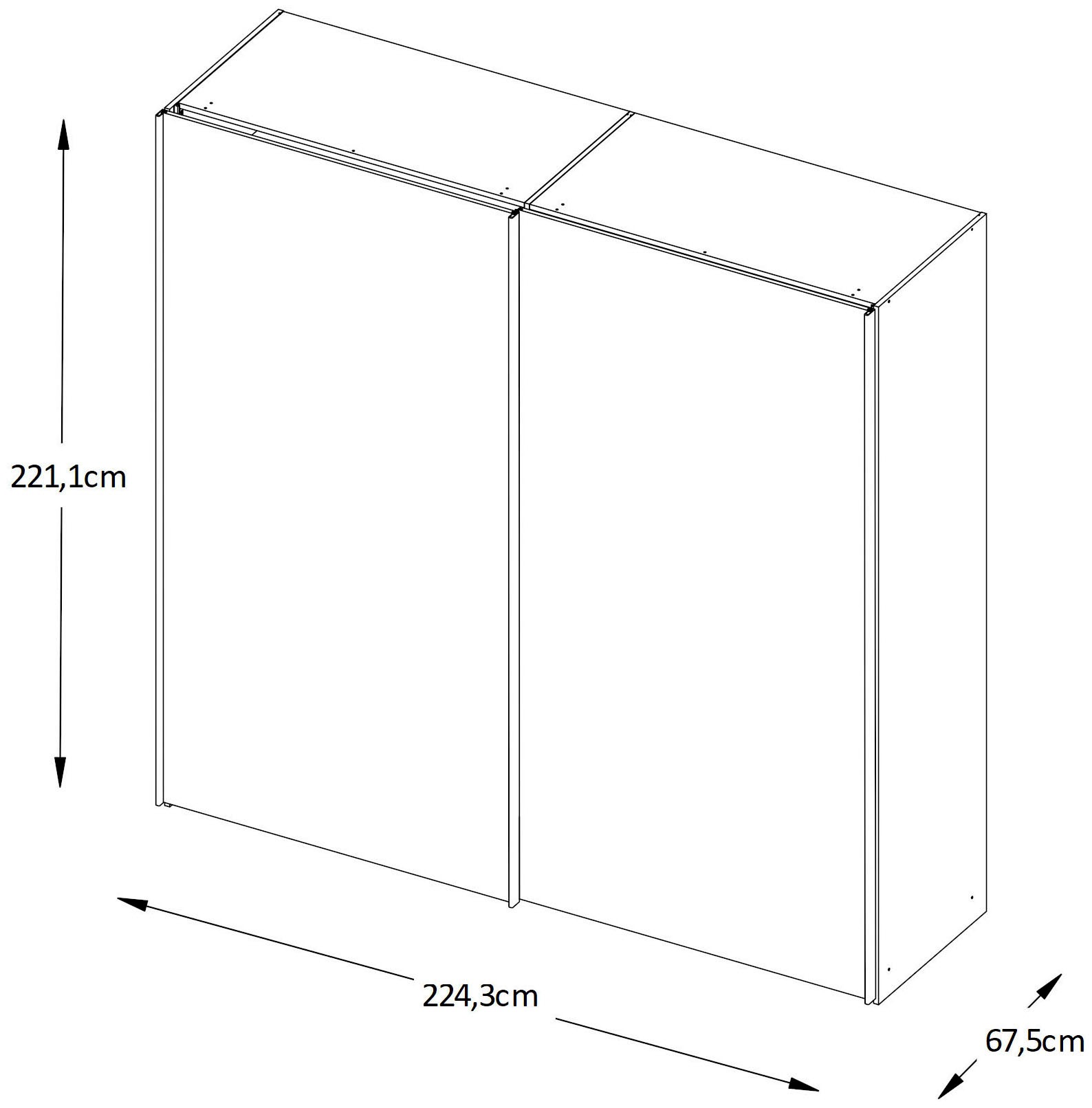 STAUD Schwebetürenschrank »Includo Glas, Made in Germany«