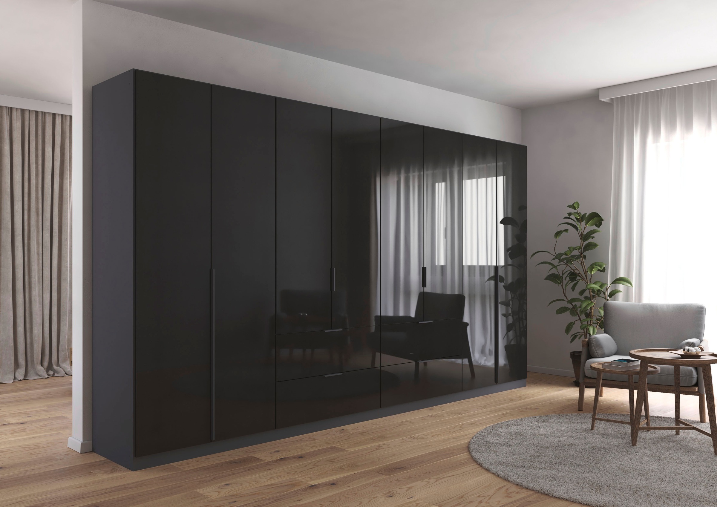 Thumbnail - rauch Drehtürenschrank "Kleiderschrank Schrank Garderobe AGORDO mit Dekor- oder Hochglanzfront" in zwei Griff-Farben, Br...