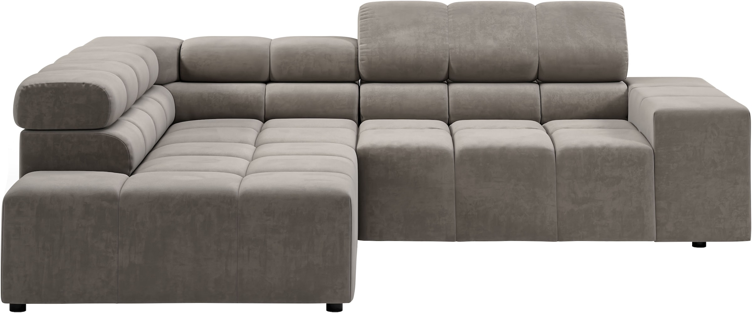 INOSIGN Ecksofa »Ancona, incl. Kopfteilverstellung + 3 Zierkissen L-Form,«, wahlweise motorische Sitztiefenverstellung, B/T(H: 249/215/70 cm