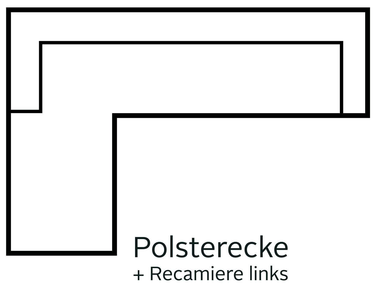 INOSIGN Ecksofa »Ancona incl. Kopfteilverstellung, Zierkissen Breite 319cm, L-Form«, wahlweise motorische Sitztiefenverstellung, auch in Cord + Easy Care