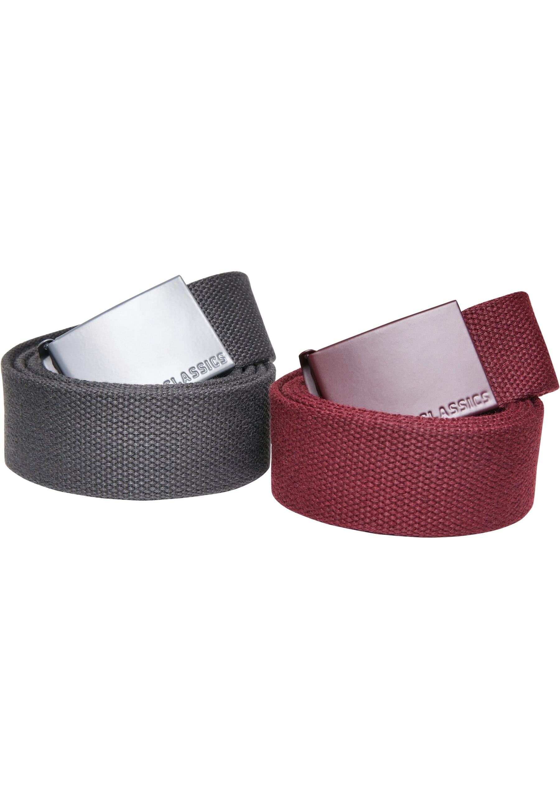 URBAN CLASSICS Hüftgürtel "Urban Classics Unisex Colored Buckle Canvas Belt 2-Pack"