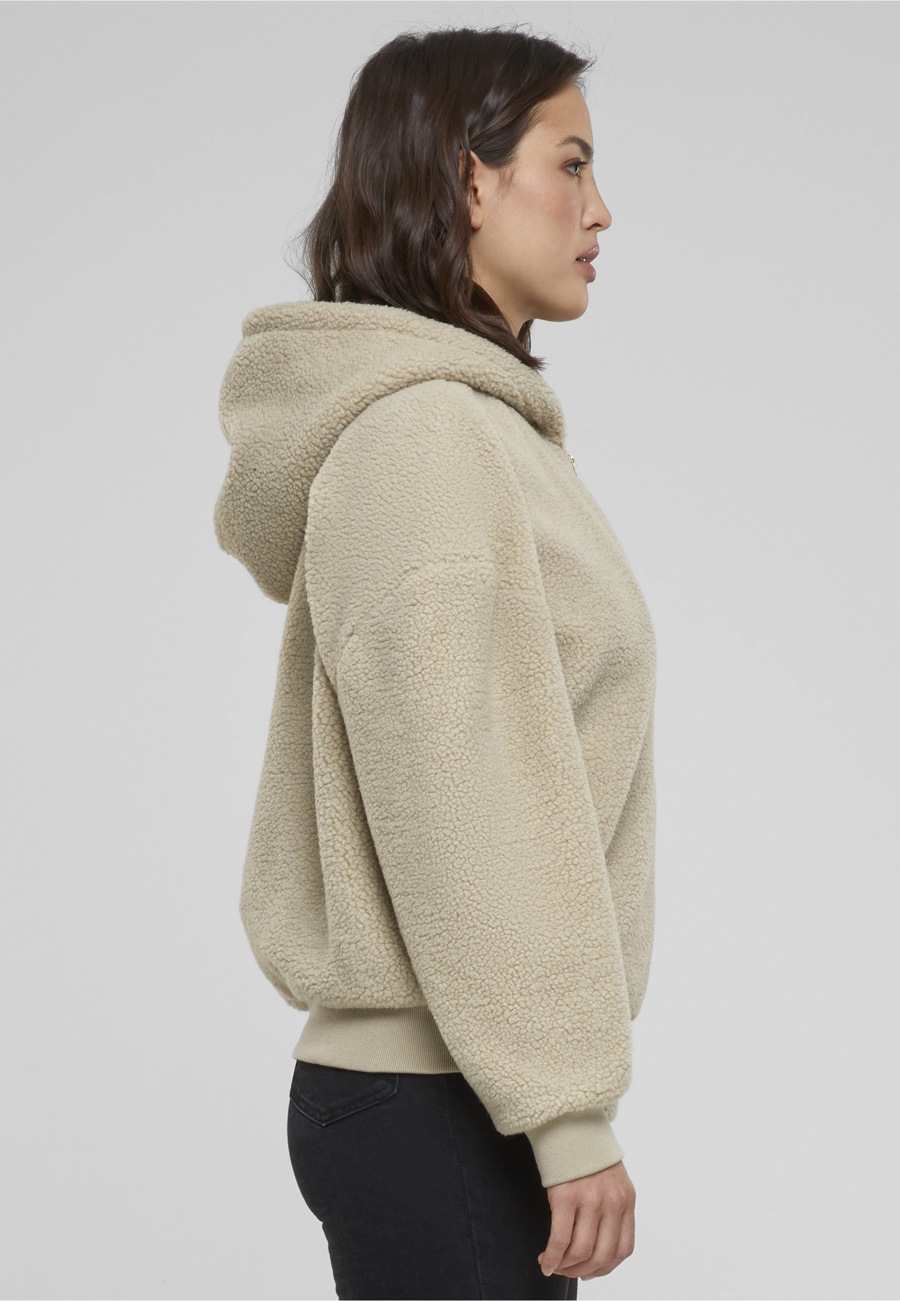 URBAN CLASSICS Sweatjacke »Urban Classics Damen Ladies Oversized Sherpa Zip Hoody«