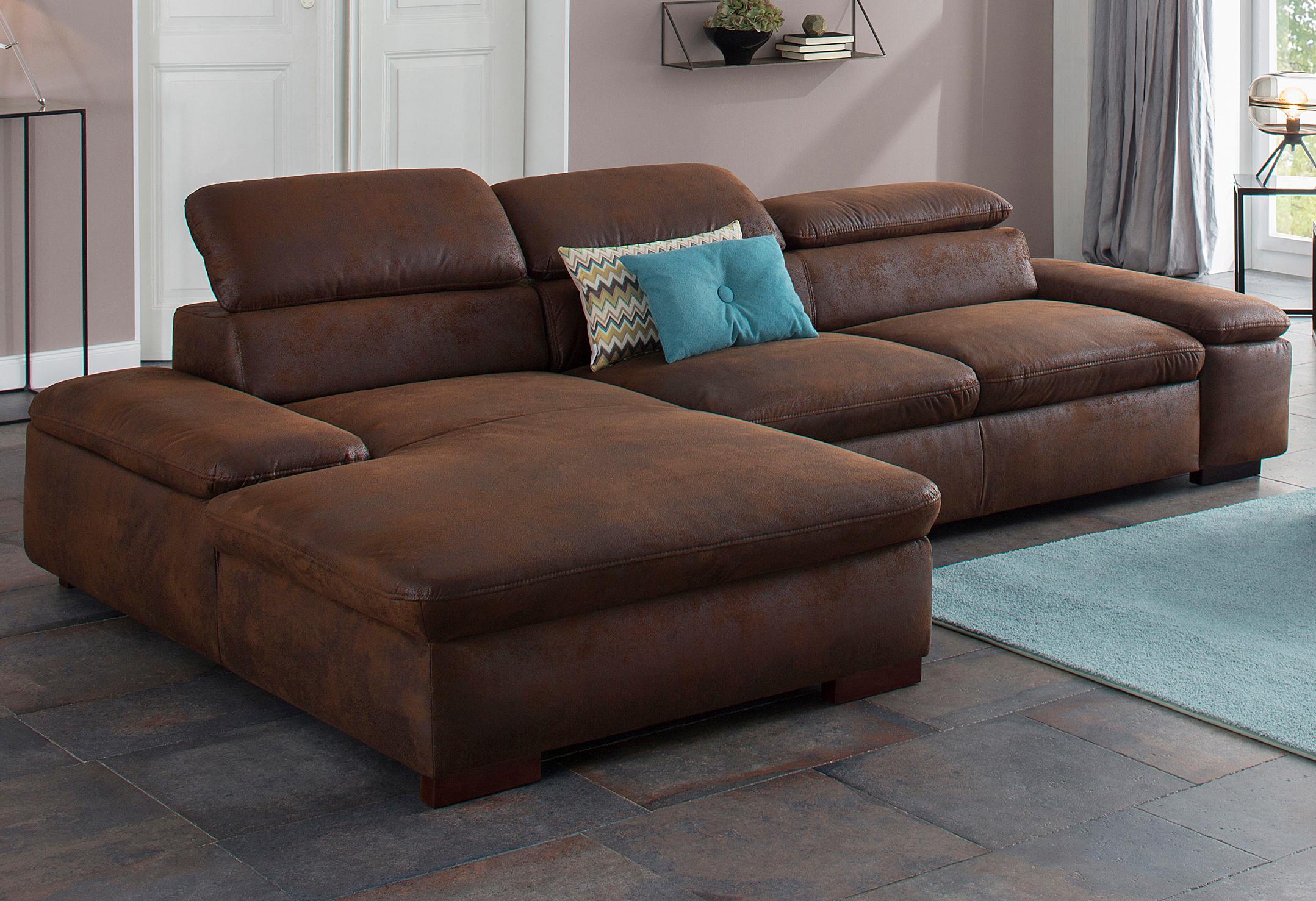 OTTO home Ecksofa "Alberto L-Form" mit Kopfteilverstellung, wahlweise mit Schlaffunktion