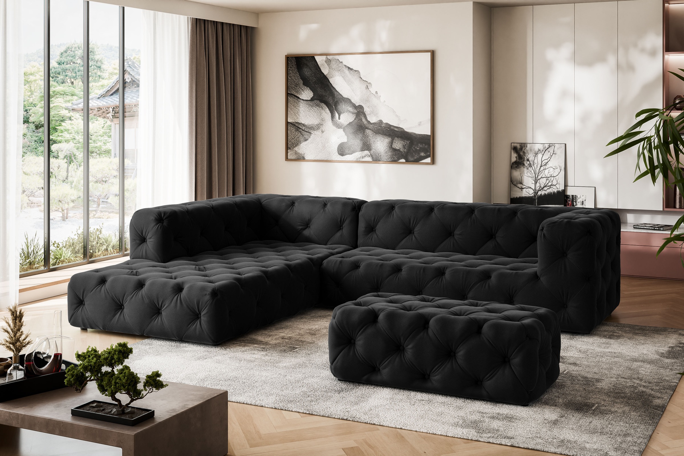 Home affaire Ecksofa "FOLLINA" L-Form, mit klassischer Chesterfield-Knopfhe günstig online kaufen