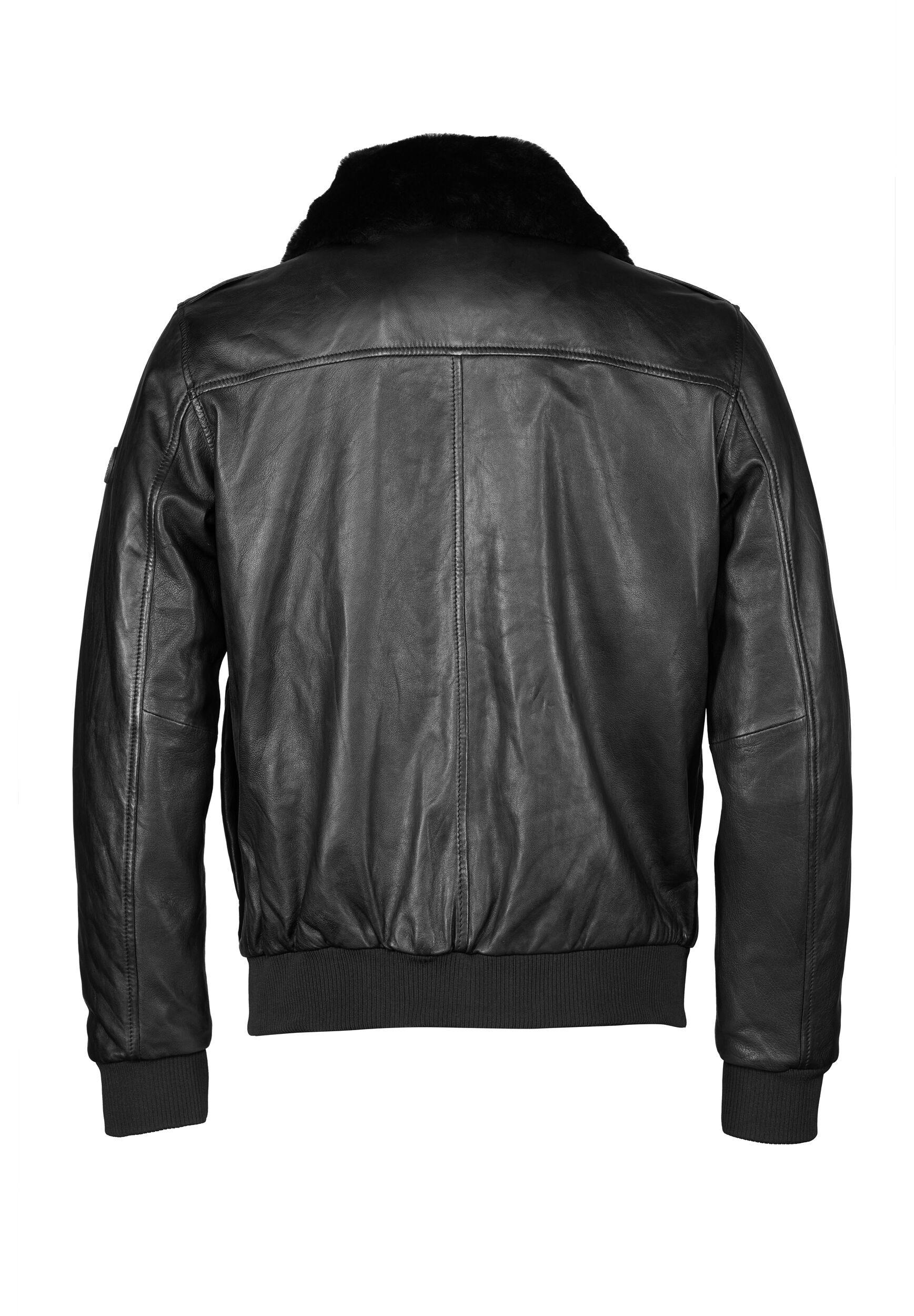 bugatti Lederjacke »BUWALES« ohne Kapuze aus weichem Leder
