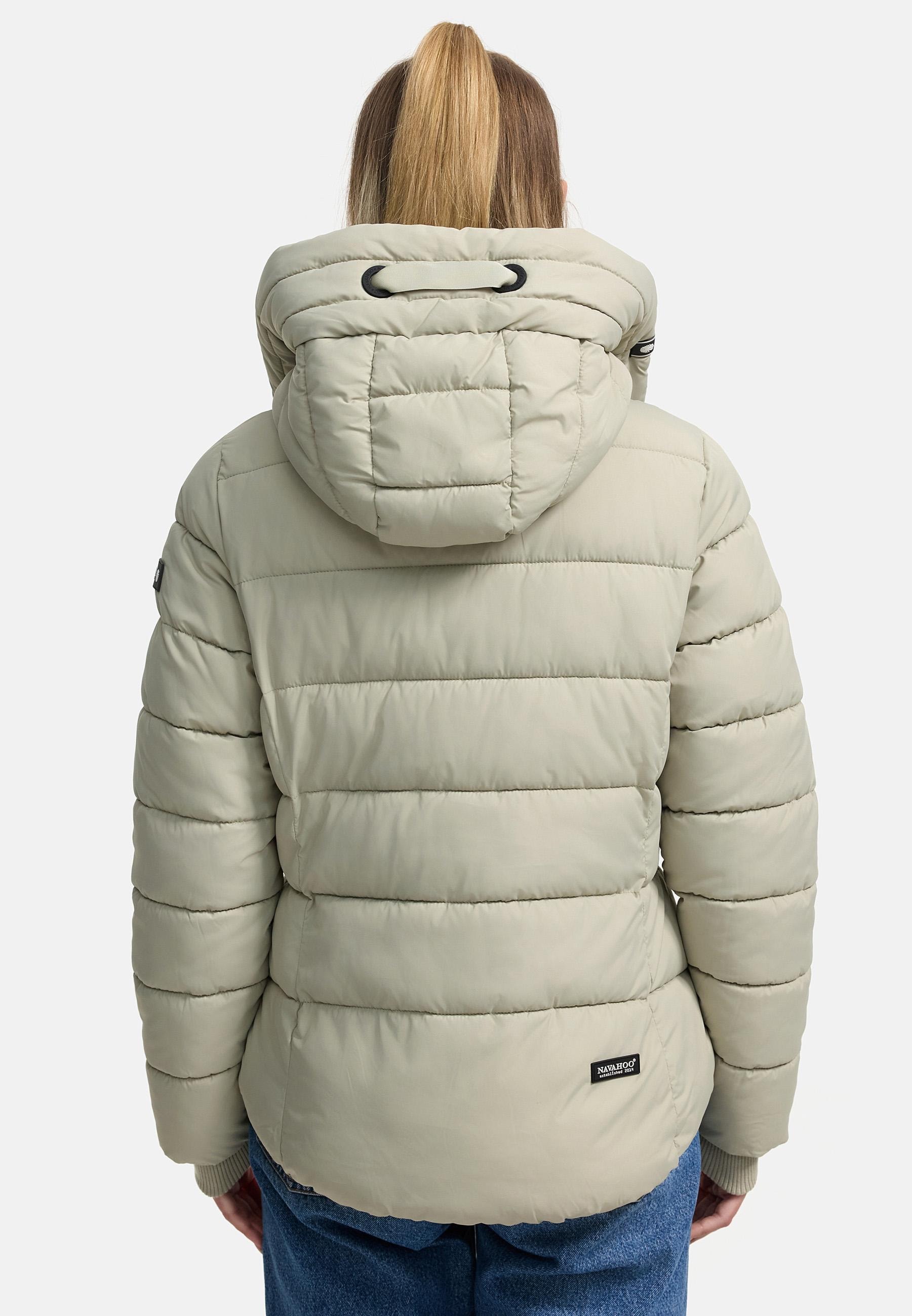Navahoo Steppjacke »Amayaa«, mit Kapuze, stylische Damen Winterjacke mit coolen Applikationen