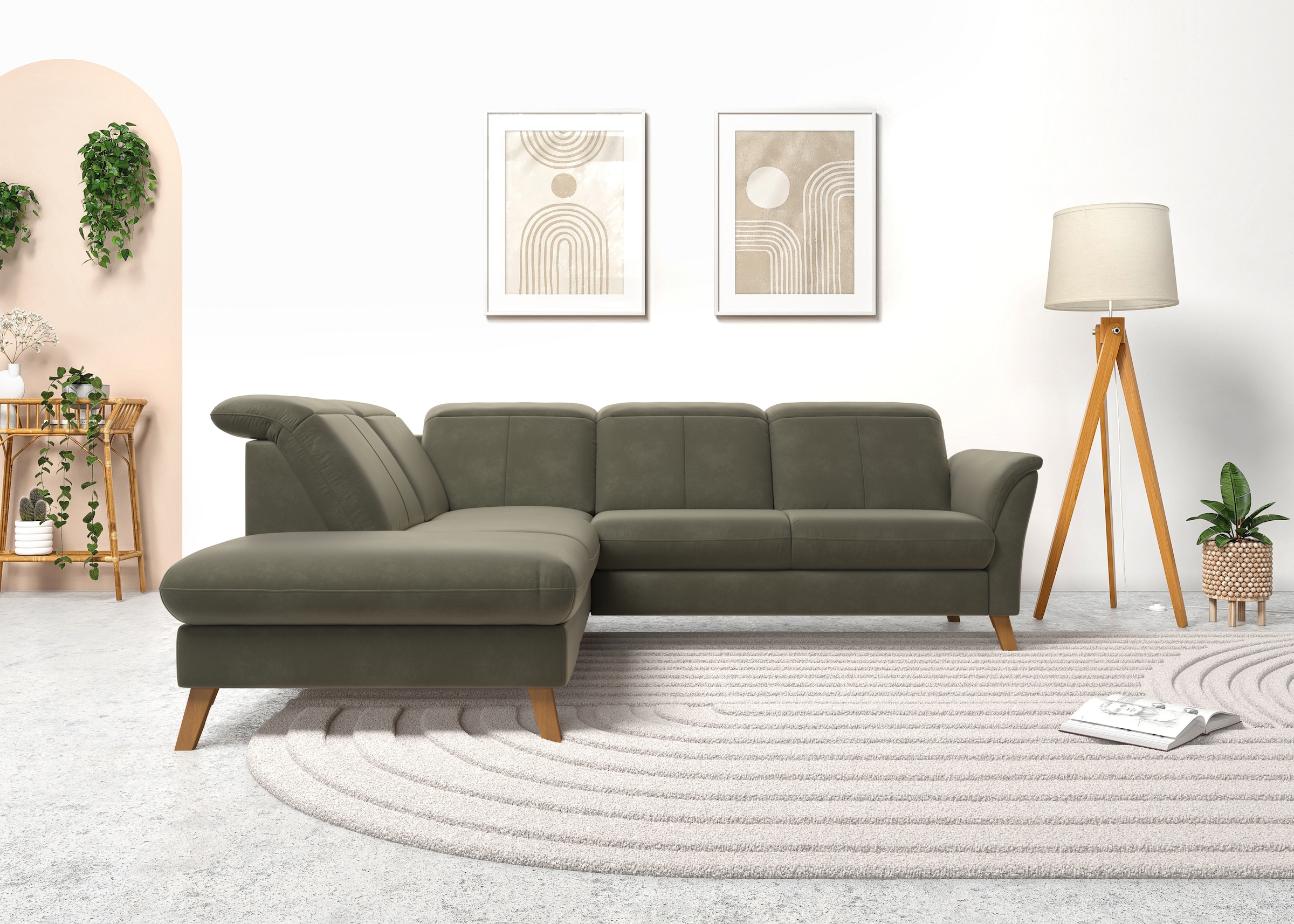 sit&more Ecksofa »Romero L-Form«, wahlweise mit oder ohne TV-Funktion, Bettfunktion, Bettkasten