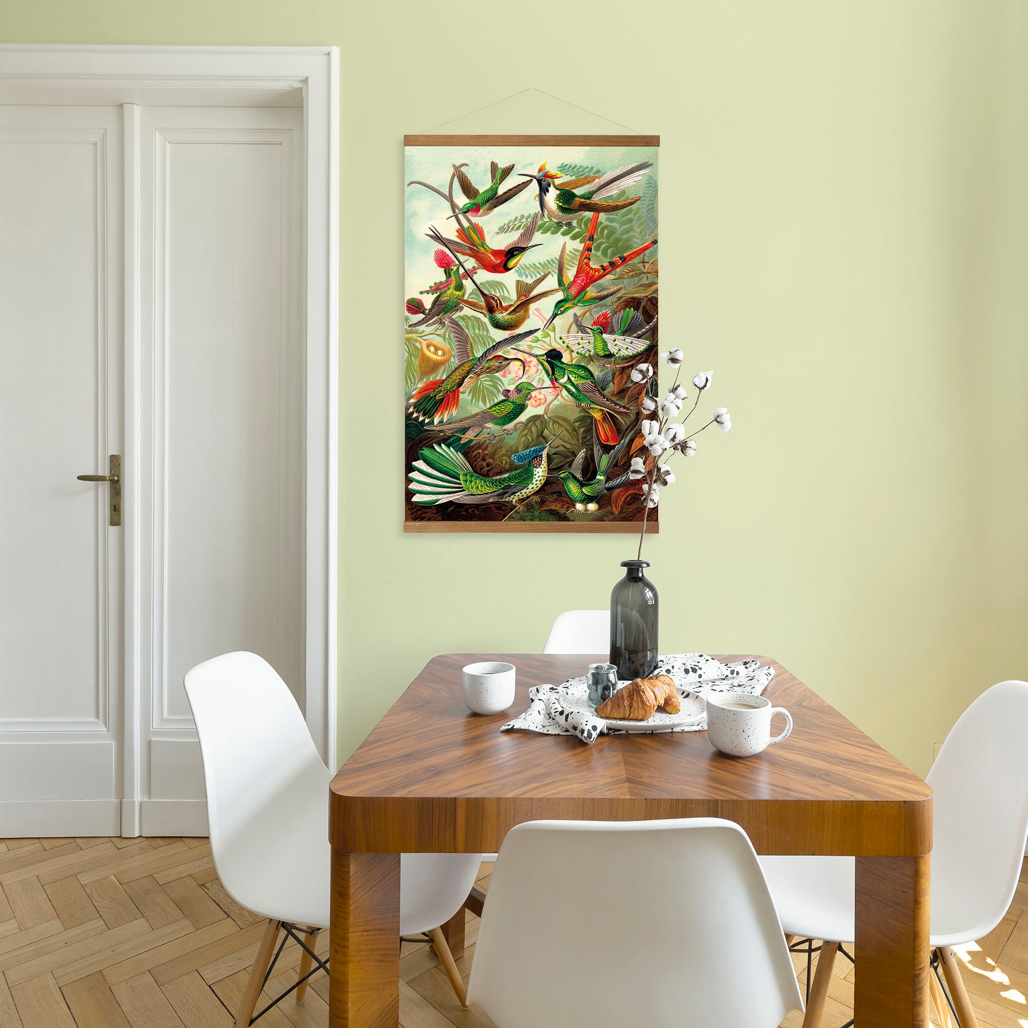 Art for the home Leinwandbild »Hummingbirds«, (1 St.), Luxus Kakemono Leinen Wandposter 80x60cm
