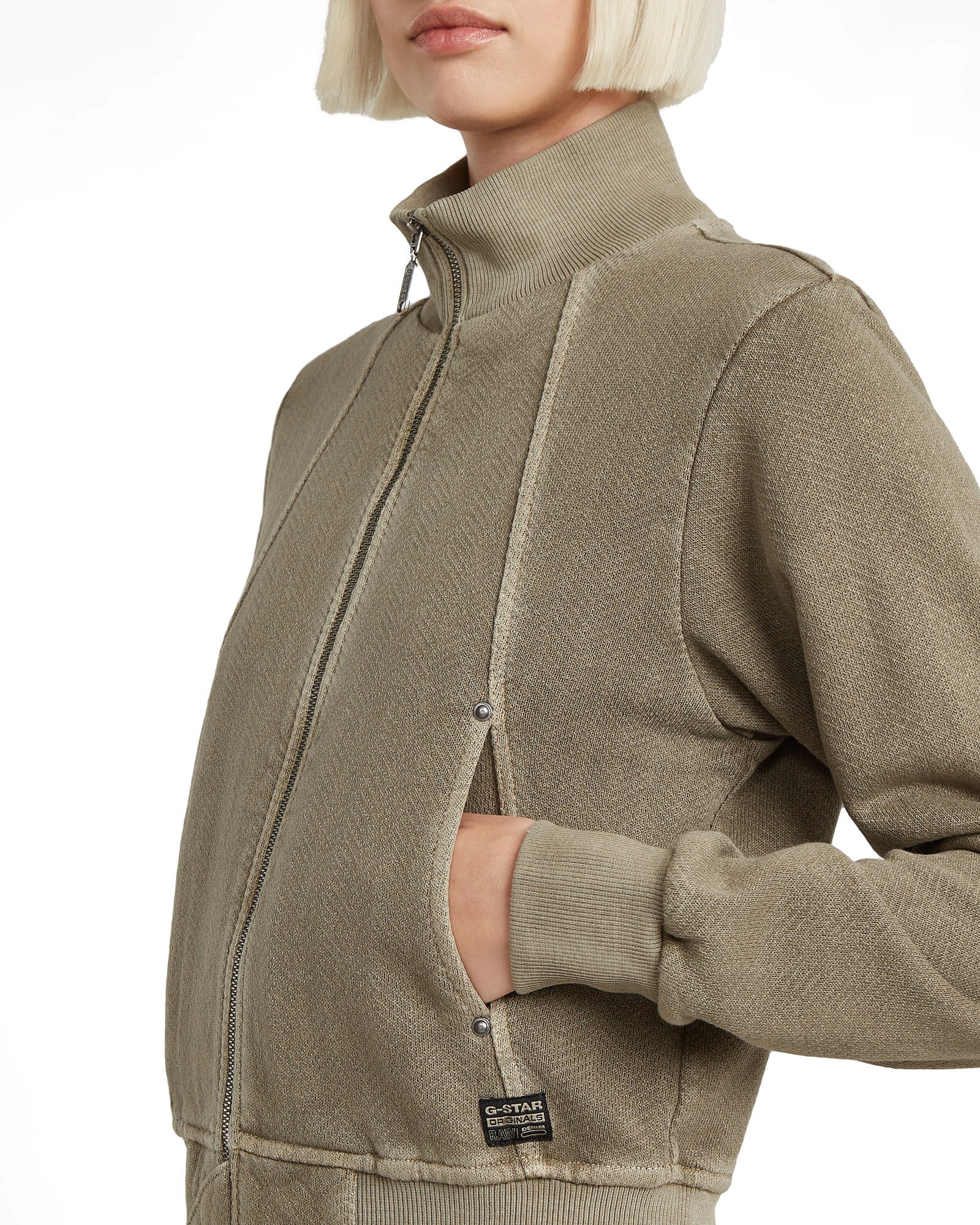 G-STAR Longpullover »Track Overdyed Slim Sweaterjacke«