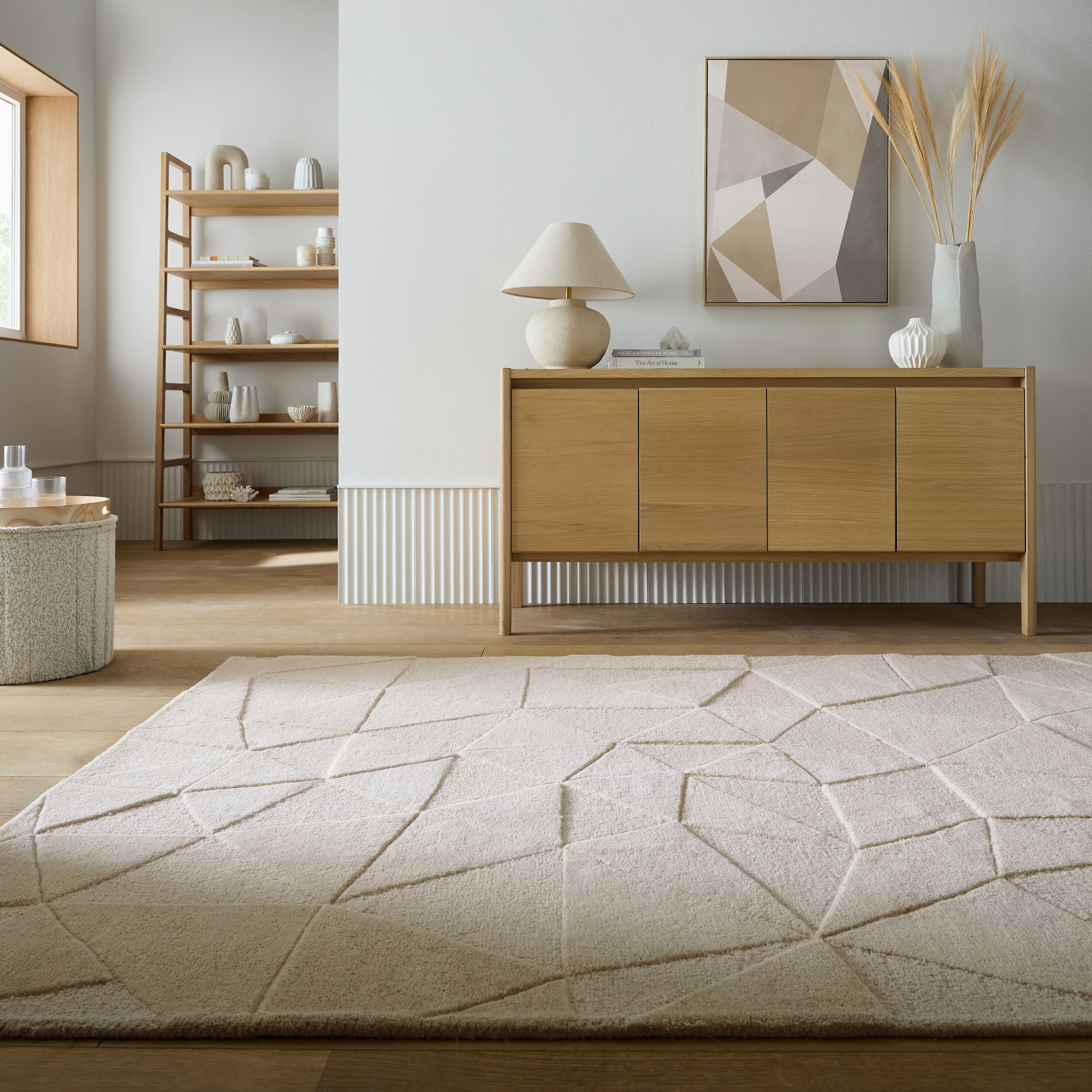 FLAIR RUGS Teppich "SHARD" rechteckig 10 mm Höhe Hoch-Tief Effekt, Handgearbeitet, 100 % Wollflor