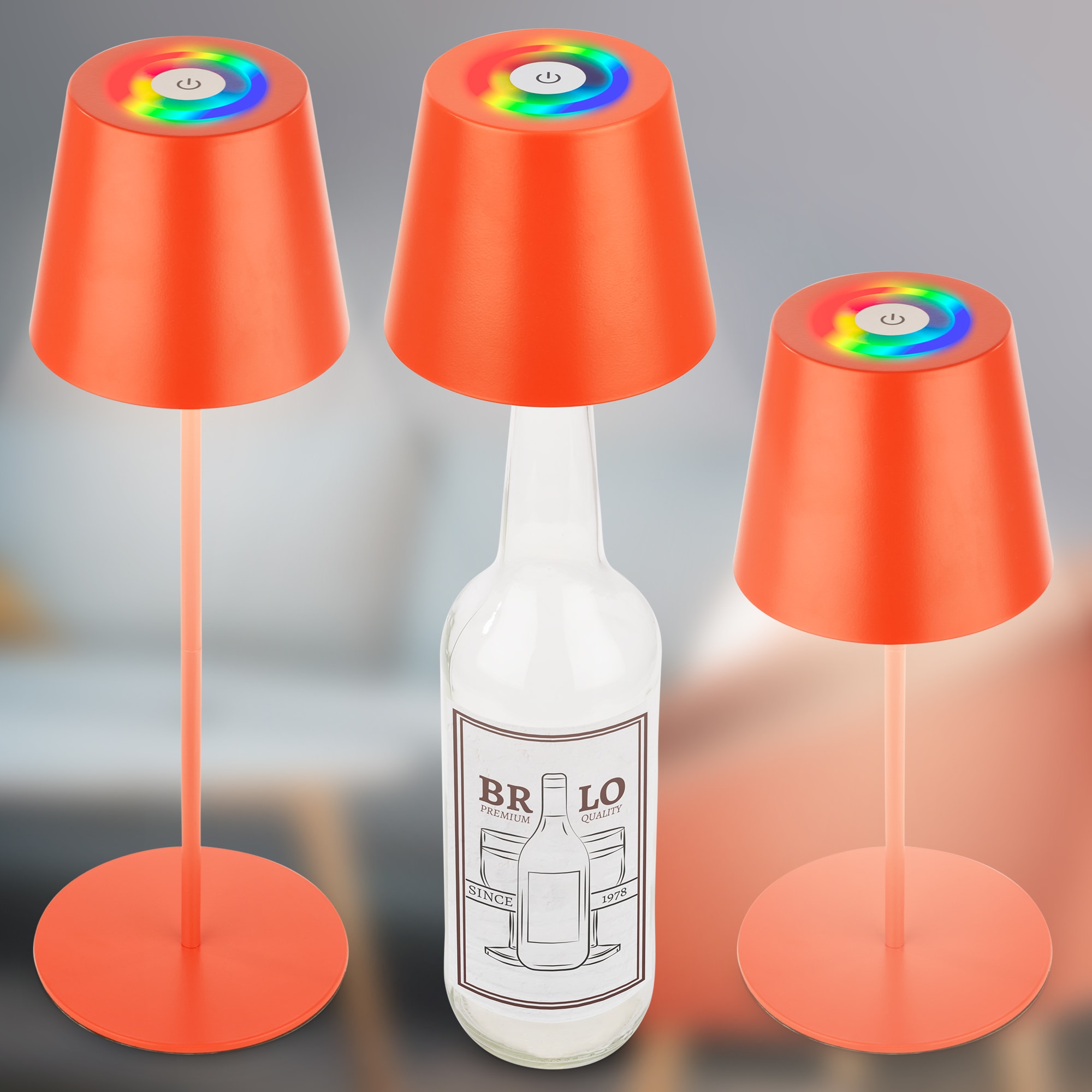 Briloner Leuchten LED Außen-Tischleuchte »RGB/W Akku Tischleuchte, IP44, 2,5W, inkl. Flaschenhalter«, Leuchtmittel LED-Modul | LED fest integriert