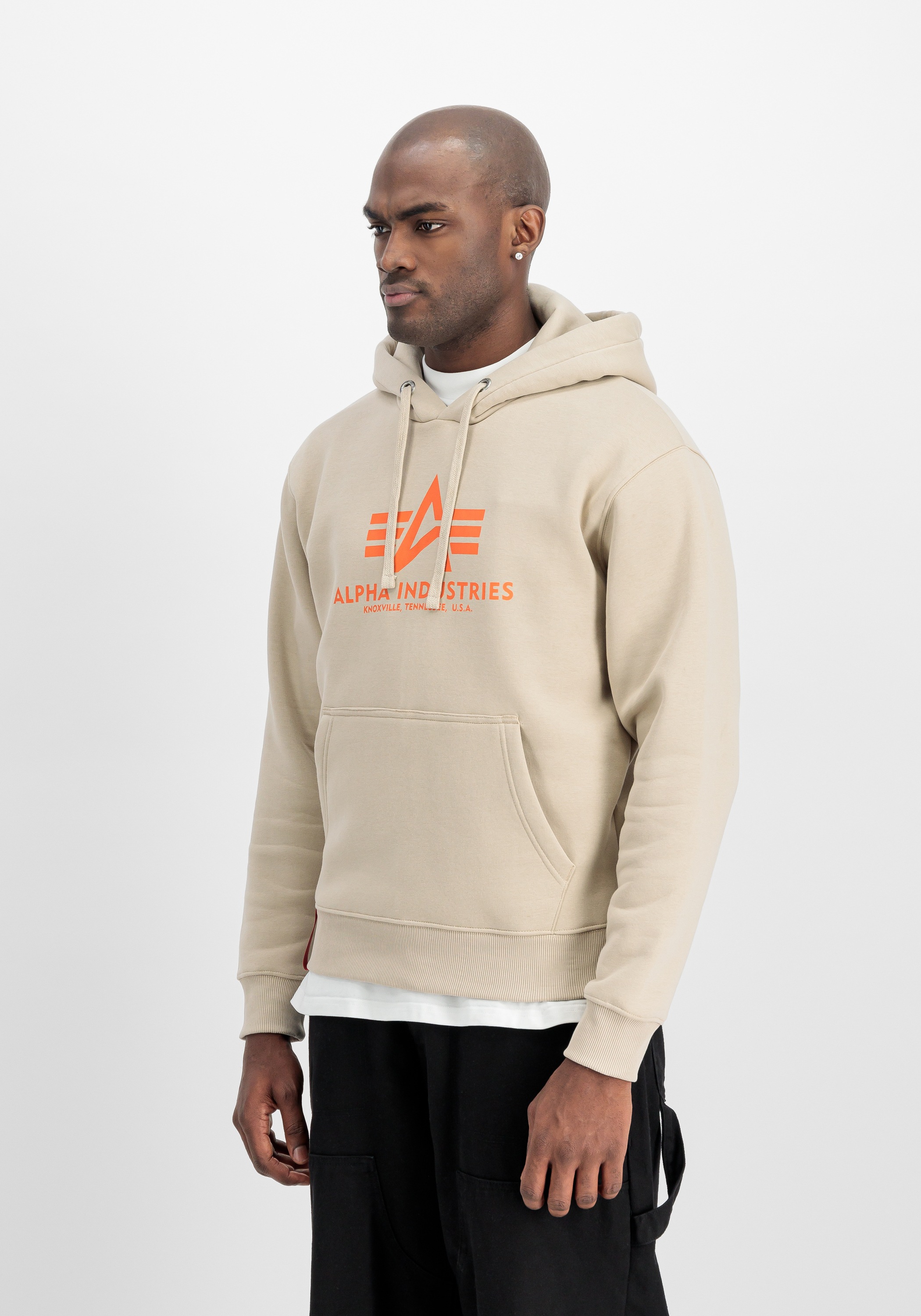 Hoodie ALPHA INDUSTRIES "Basic Hoodie BL", Herren, Gr. XXL, beige (organic beige), Obermaterial: 80% Baumwolle, 20% Polyester, regular fit, Sweatshirts Hoodie 3