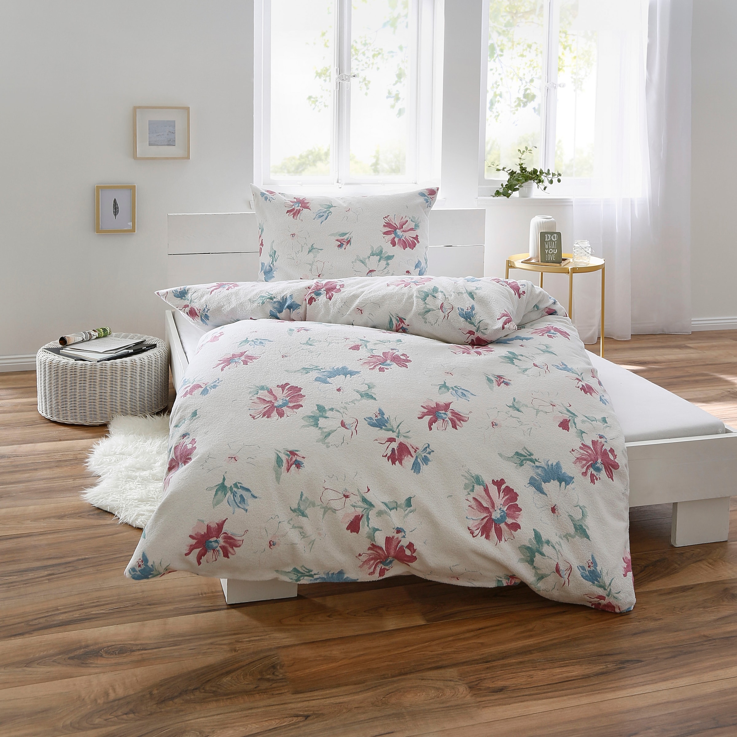 Dyckhoff Bettwäsche "Pfingstrosen" 2 Stk. aus Weichfrottier günstig online kaufen