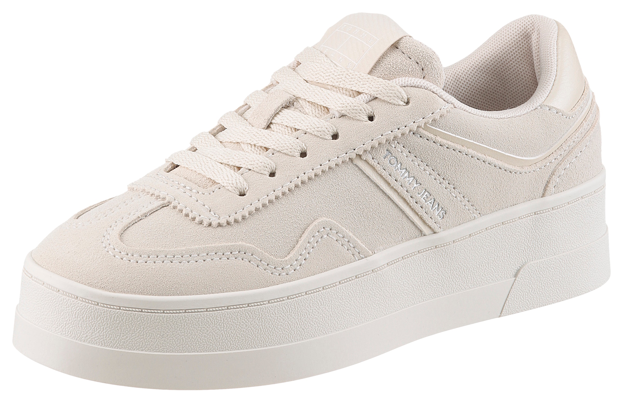 Tommy Jeans Plateausneaker "THE GREENWICH FLATFORM ELEVATED", Schnürschuh, Freitzeitschuh, Halbschuh mit Logo-Aufnäher