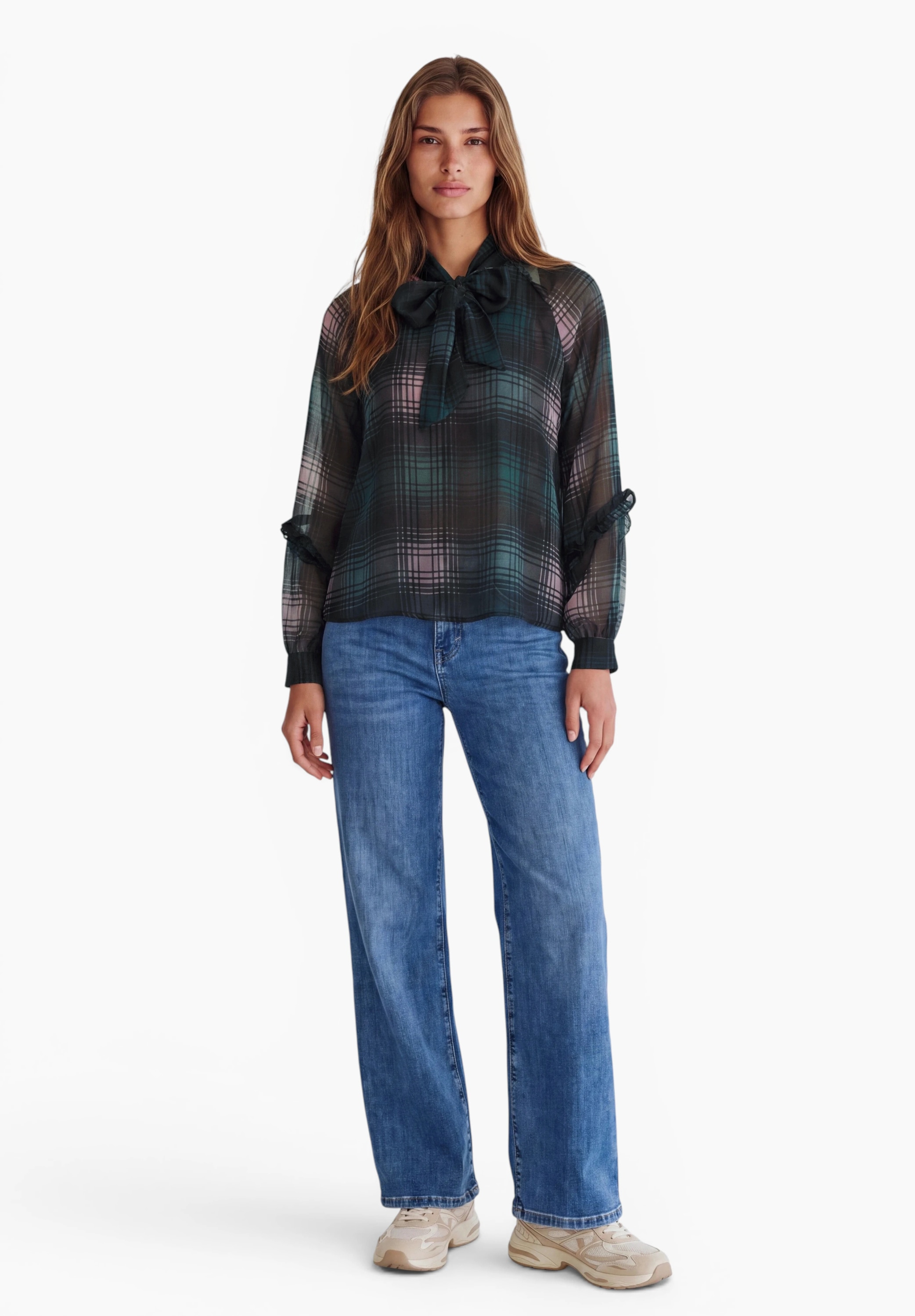 STREET ONE STUDIO Langarmbluse mit Chiffon-Layer