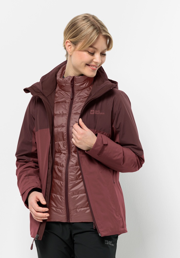 Jack Wolfskin 3-in-1-Funktionsjacke "FELDBERG 3IN1 JKT W", (2 teilig), mit Kapuze