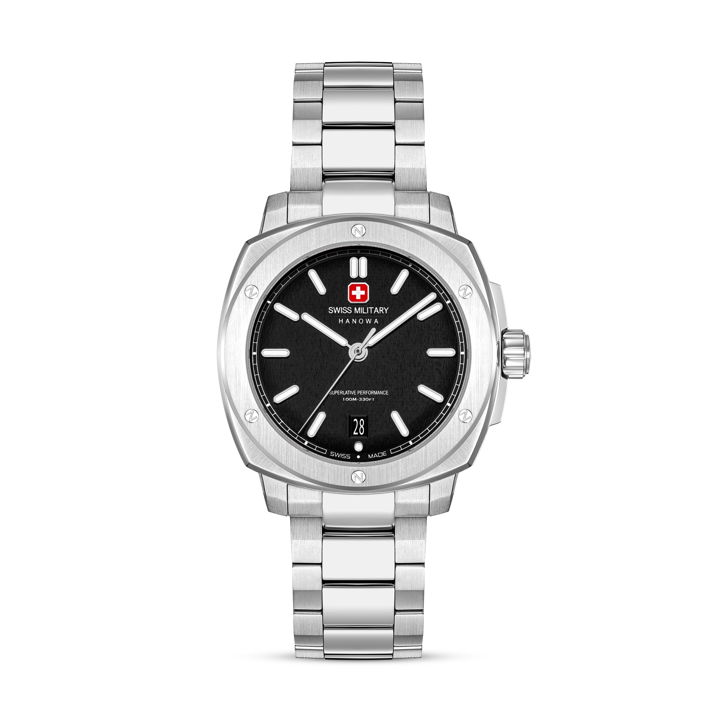 Swiss Military Hanowa Quarzuhr »Sirius« Armbanduhr, Herrenuhr, Swiss Made, Edelstahlarmband, analog, Tag