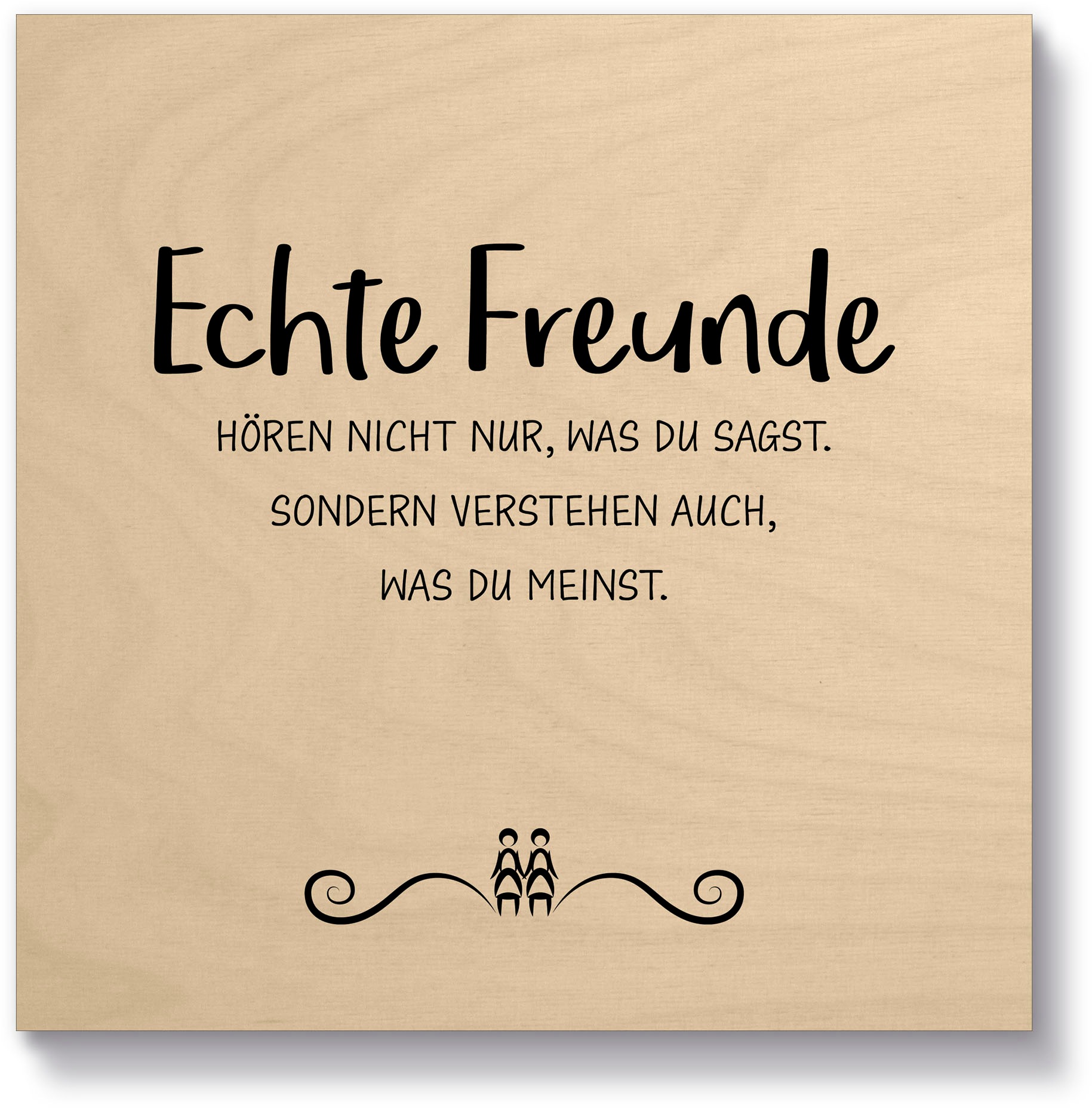 Artland Holzbild "Echte Freunde", Sprüche & Texte, (1 St.) günstig online kaufen