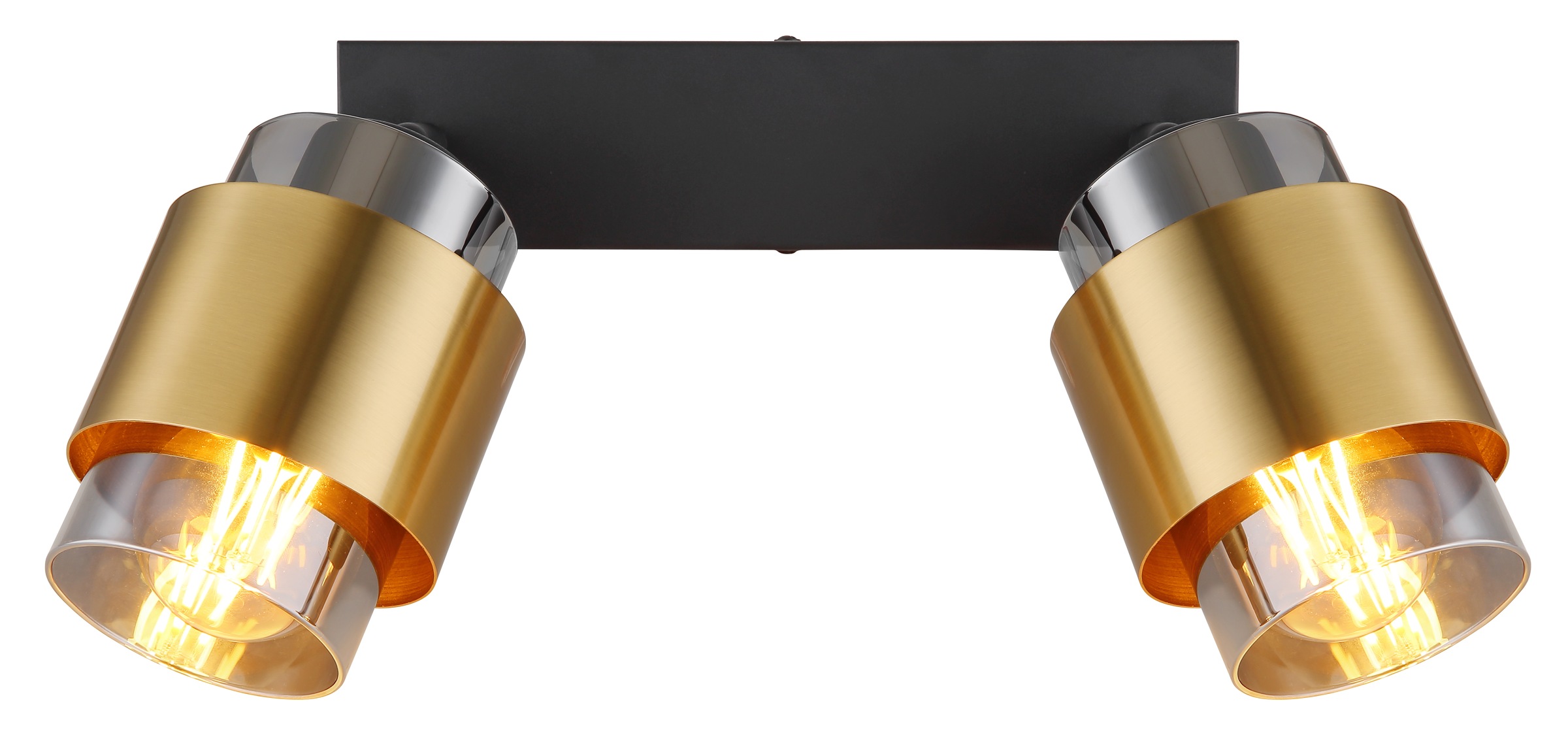 GLOBO LIGHTING Deckenstrahler »MILLEY«, Leuchtmittel E27 | ohne Leuchtmittel, Deckenspot/Glas rauchfarben/Messing/Wohnzimmer/Flur/elegant
