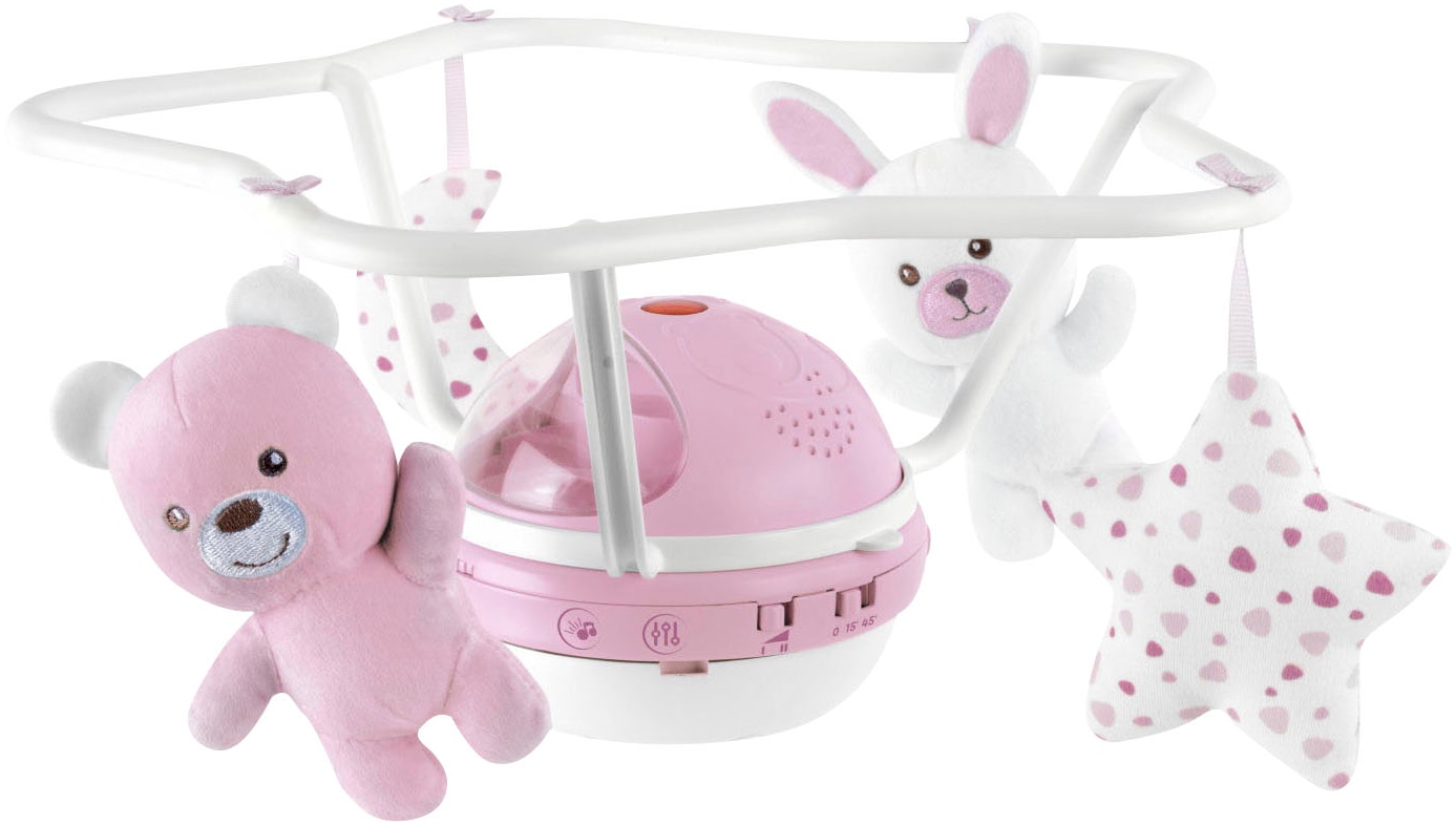 CHICCO Baby Mobile "3in1, rosa", rosa, B:35cm H:12cm T:35cm, Mobilés, mit Regenbgenprojektion