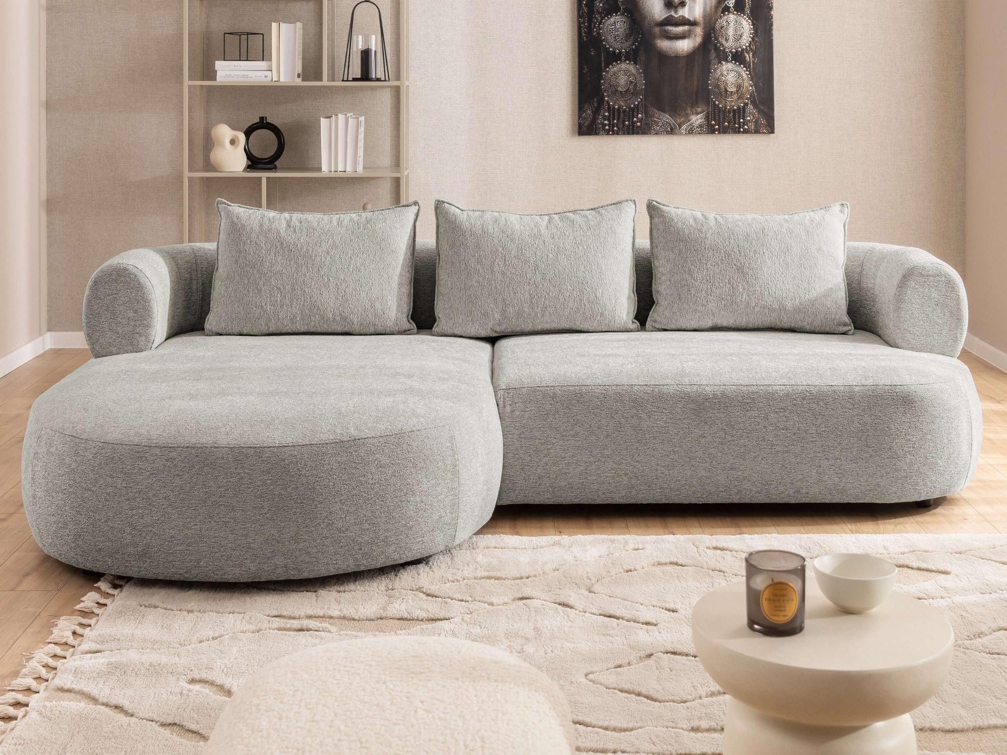 Home affaire Ecksofa "LUSSAC L-Form Design-Sofa mit Zierkissen, Maße B/T/H: günstig online kaufen