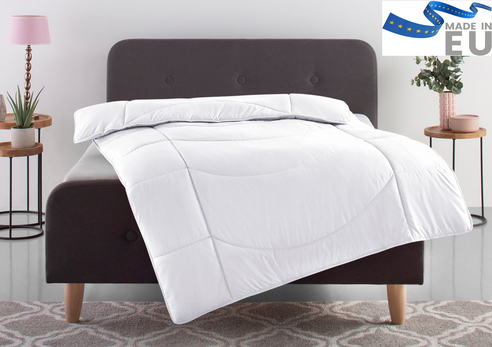 OTTO home Microfaserbettdecke »Microlux, Bettdecke 135x200 cm und Übergrößen bis 240x220cm« normal Füllung Feuchtigkeitsregulierende 3D Klimafaser (Polyester) 1 Stk. tlg. fest versteppter Bezug - keine Bettwäsche nötig, Sommer, Winter