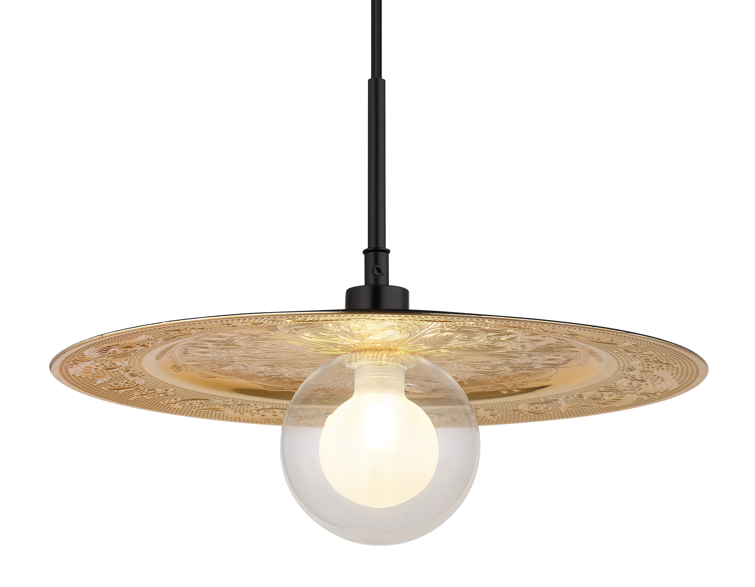 GLOBO LIGHTING Hängeleuchte »RIGA«, Leuchtmittel G9 | ohne Leuchtmittel, Hängelampe / Schlafzimmer / Küche / Esszimmer / Wohnzimmer /gold /rund