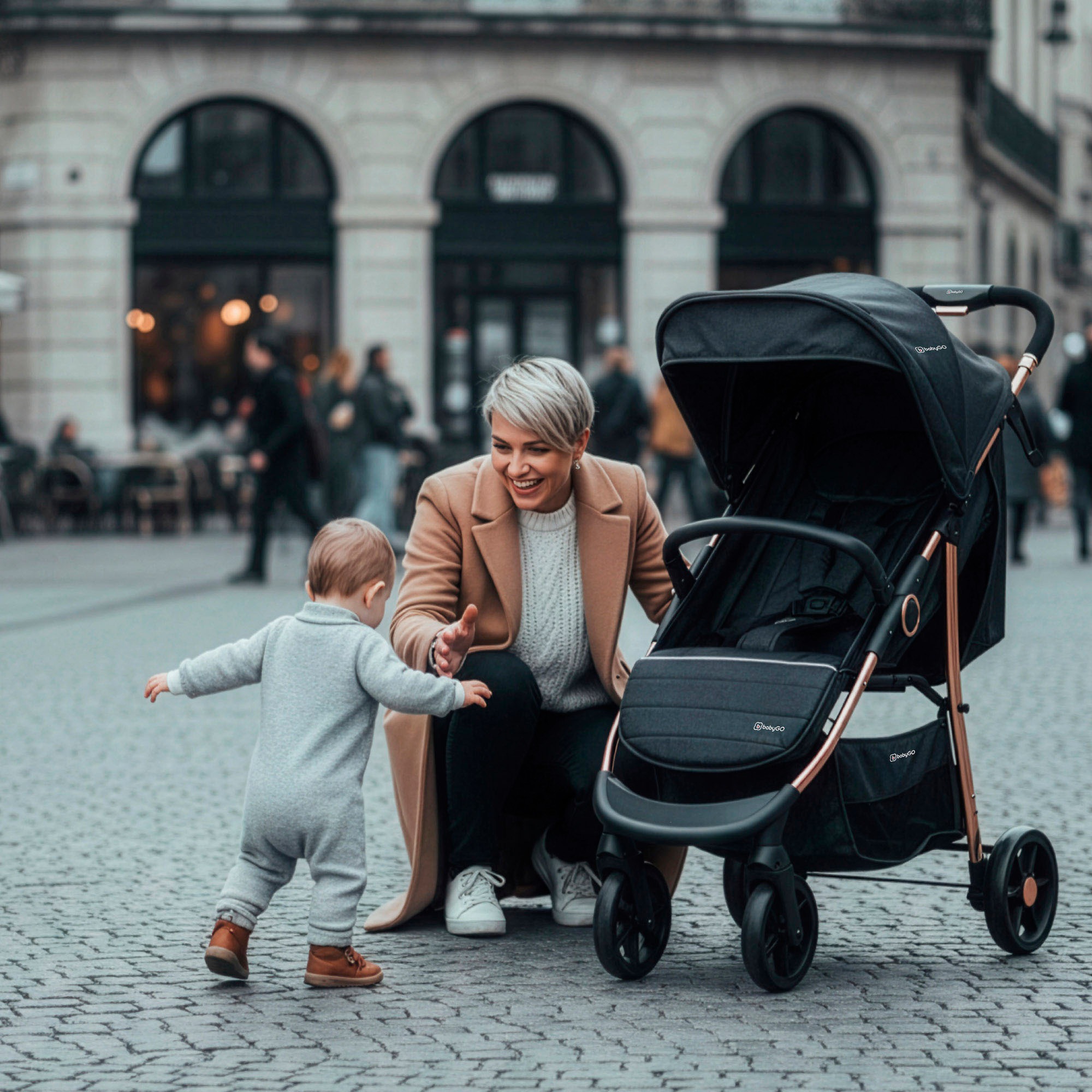 BabyGo Kombi-Kinderwagen »Style - 3in1« inkl. Babyschale mit Adaptern u. Wickeltasche