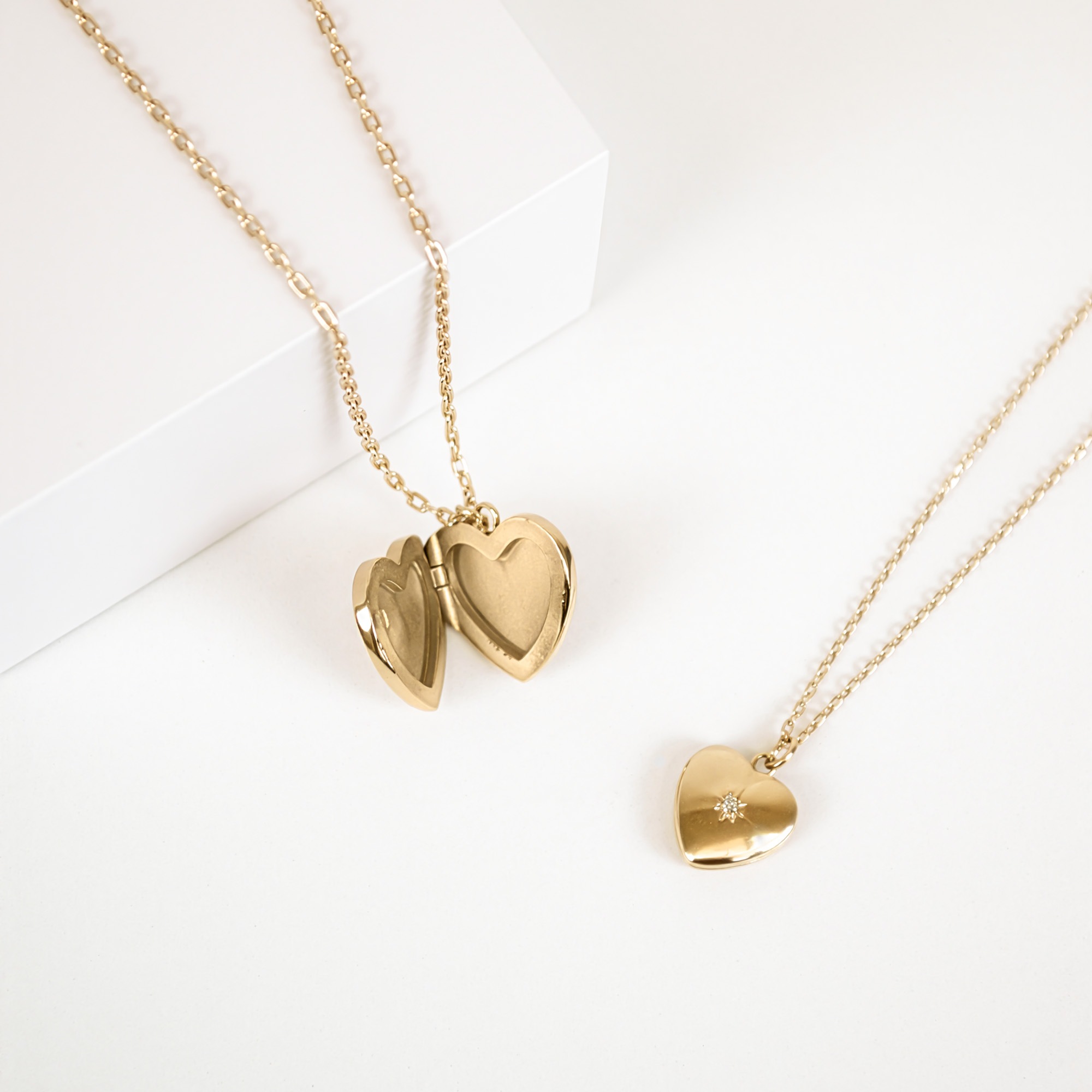 Lange Kette TAMARIS "Schmuck Geschenk Edelstahl Halskette Herz Medaillon zum öffnen", gelbgoldfarben, Halsketten, Damen, Edelstahl, L: 85 3
