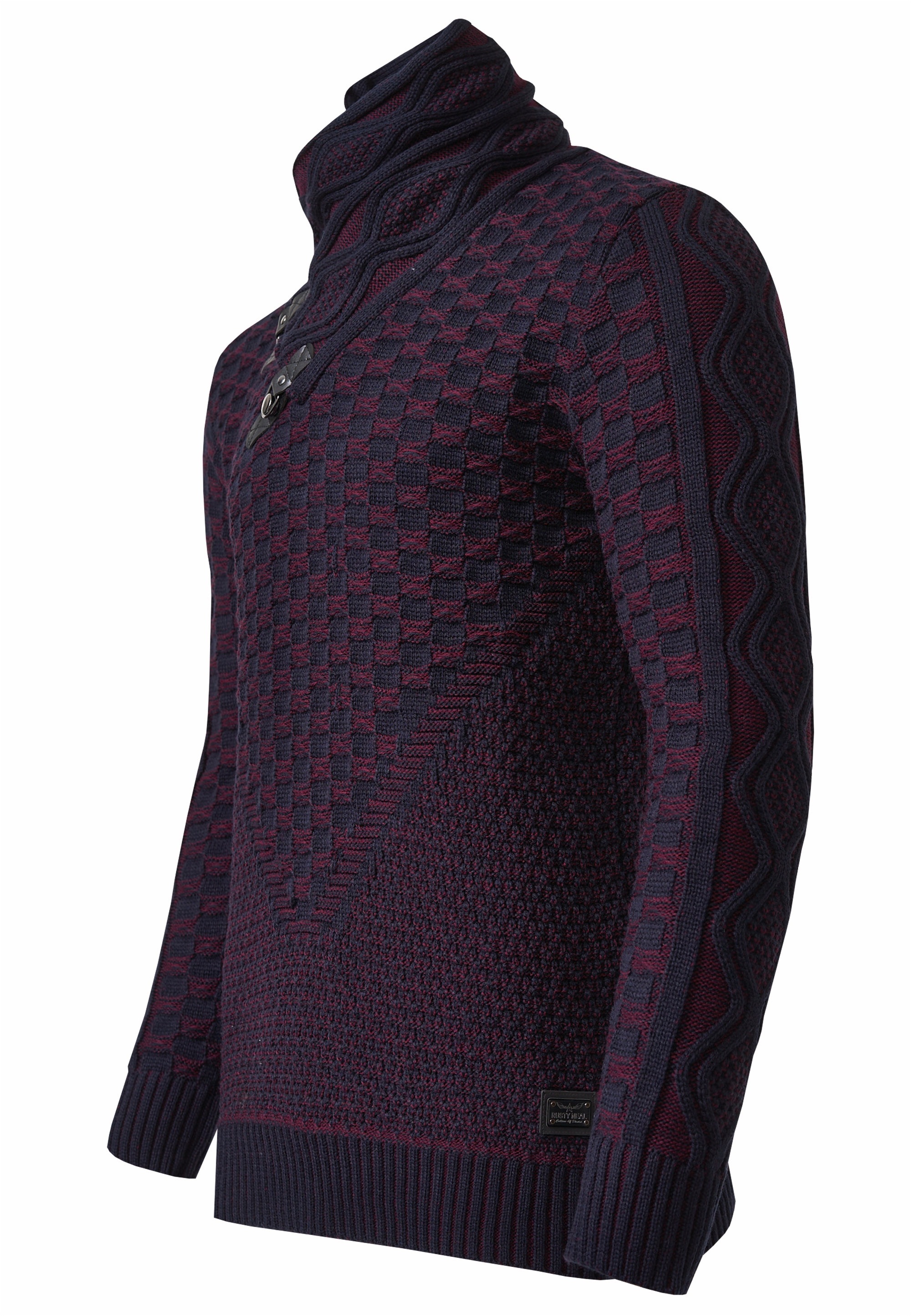 Rusty Neal Strickpullover, mit extravagantem Schalkragen