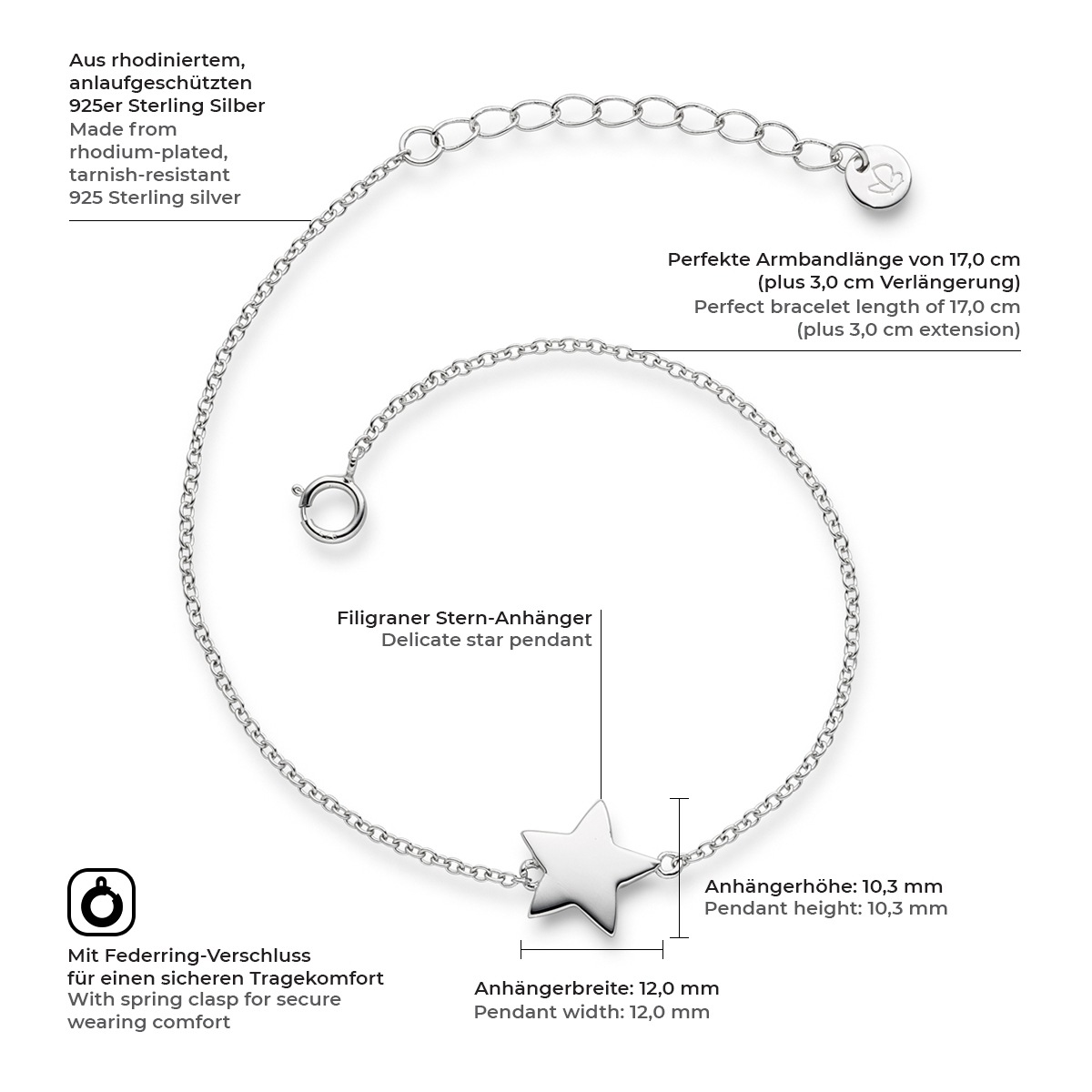 Glanzstücke München Gliederarmband »X943« aus Sterling Silber