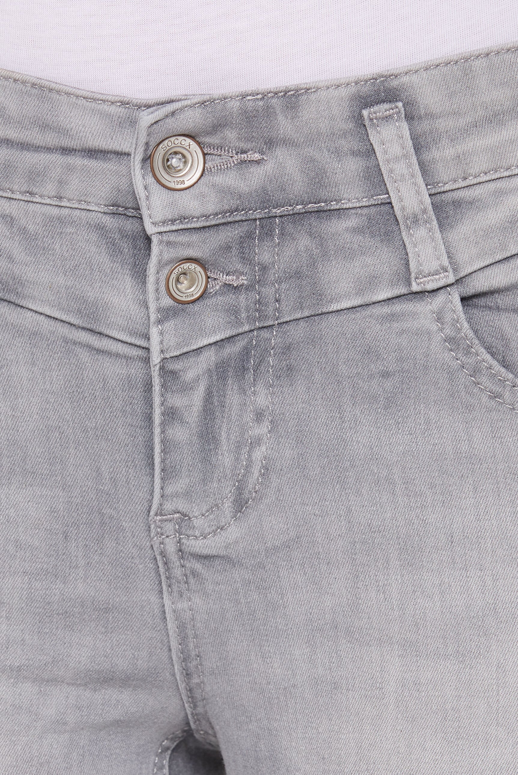 SOCCX Jeansshorts, mit Schlitz am Saum