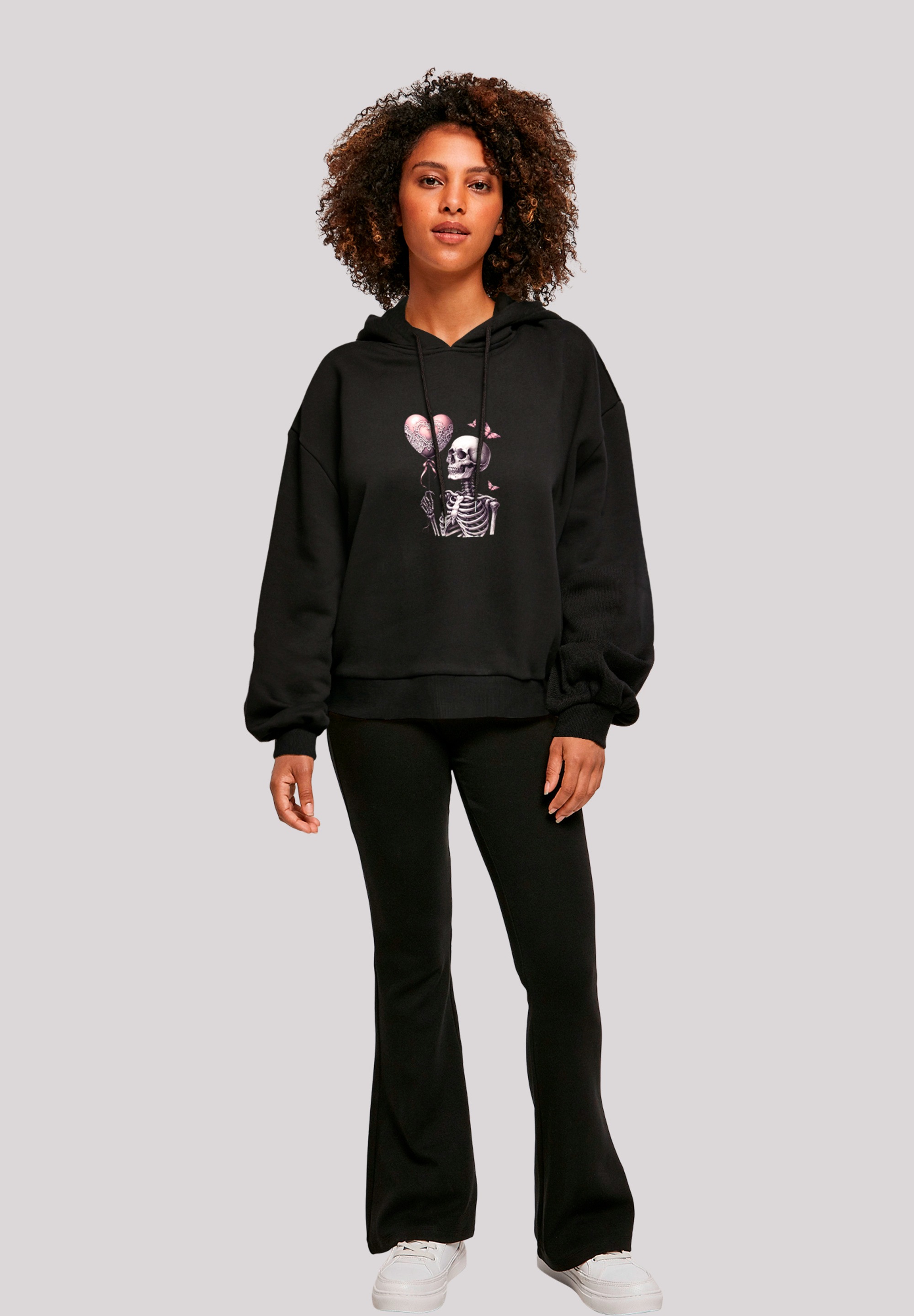 F4NT4STIC Sweatshirt »Skelett hält Herzballon«, Premium Qualität