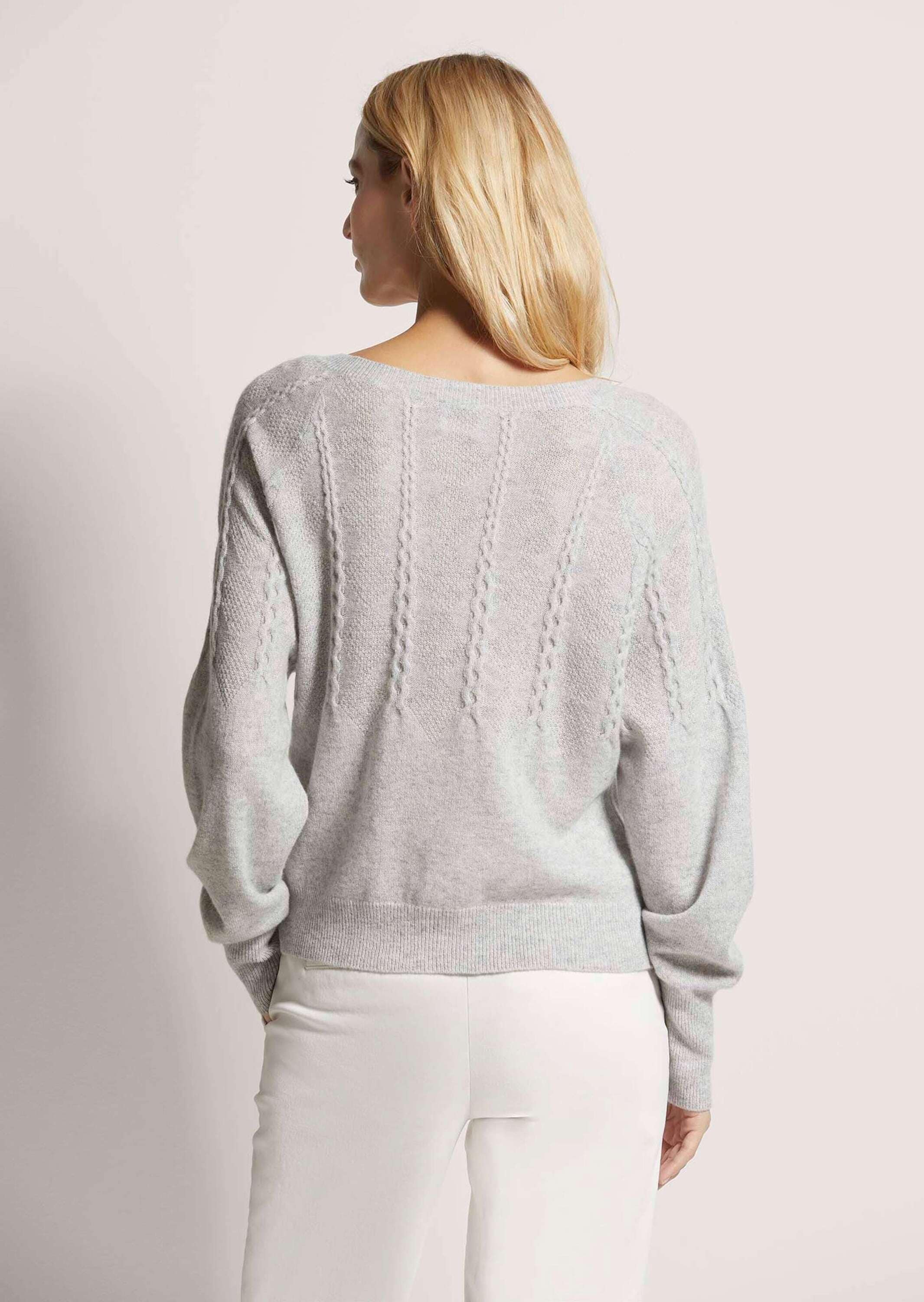 MADELEINE Longpullover »Pullover Rundhals-Pullover mit Zopfmuster«