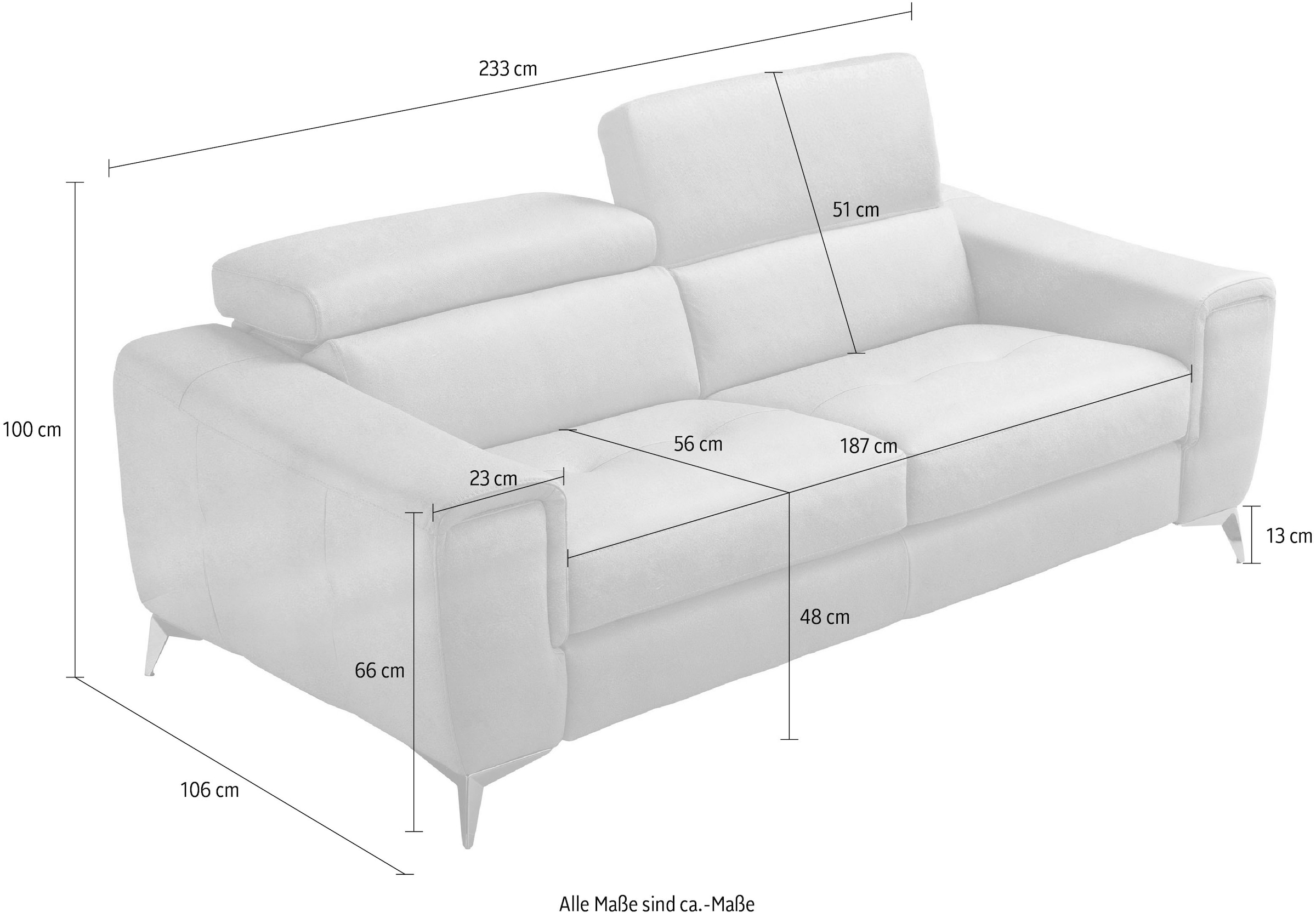 Egoitaliano Schlafsofa »Francine Designsofa, Loungesofa mit Dauerschlaffunktion, Breite 233 cm«, mit Bettfunktion, Luxus-Microfaser BLUSH, kiwi, Fußfarbe chrom